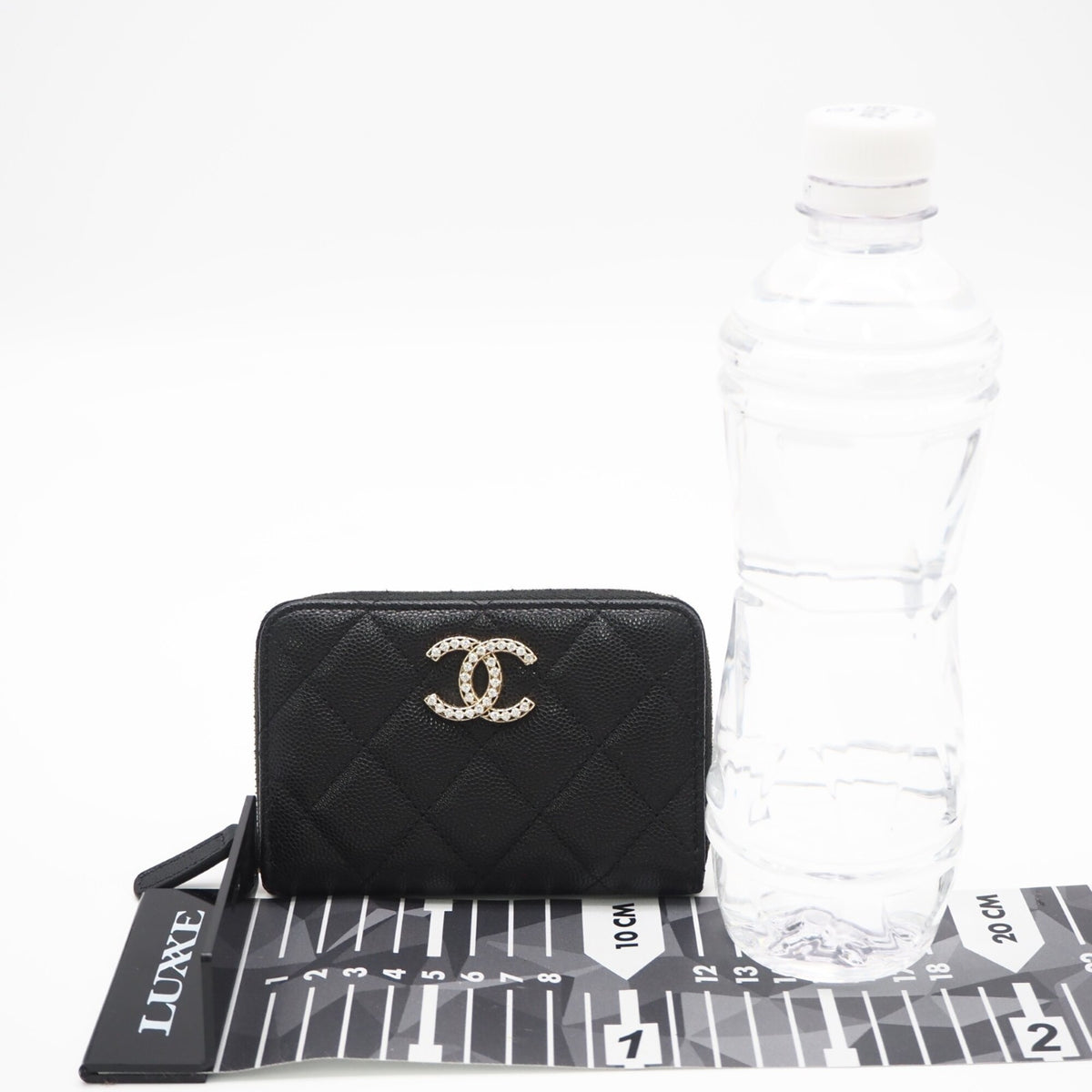 Chanel Matelasse Black Grained Calfskin Coin Purse/Coin Case (Pre-Owned)