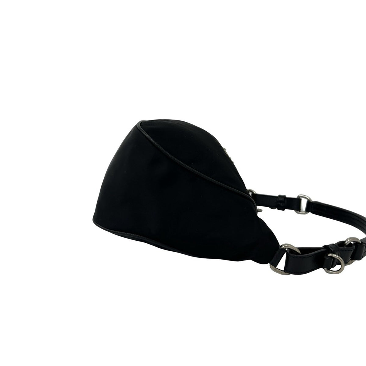 Prada Black Nylon Leather Handbag Shoulder Bag (Pre-Owned)