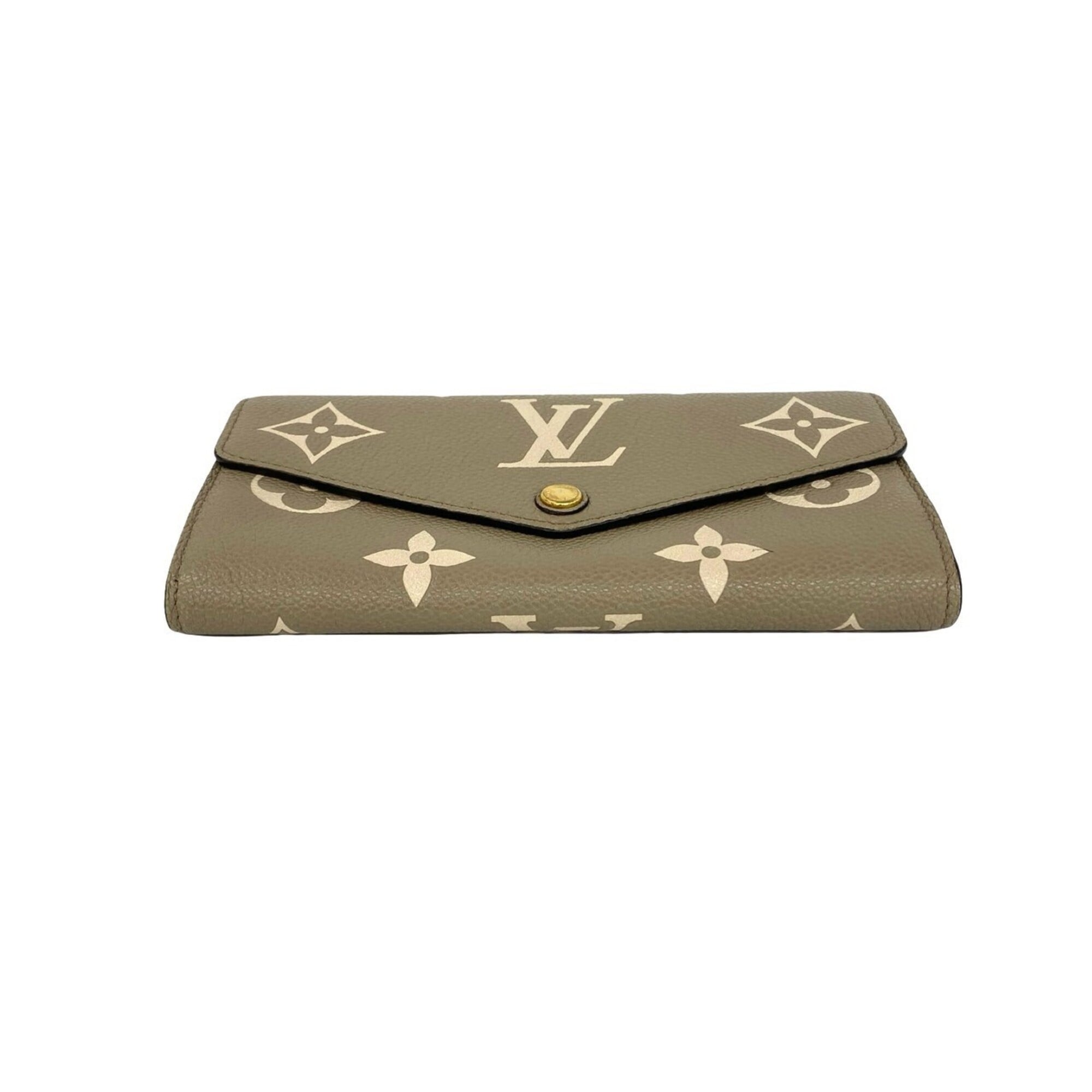 Louis Vuitton Beige Leather Long Wallet (Bi-Fold) (Pre-Owned)