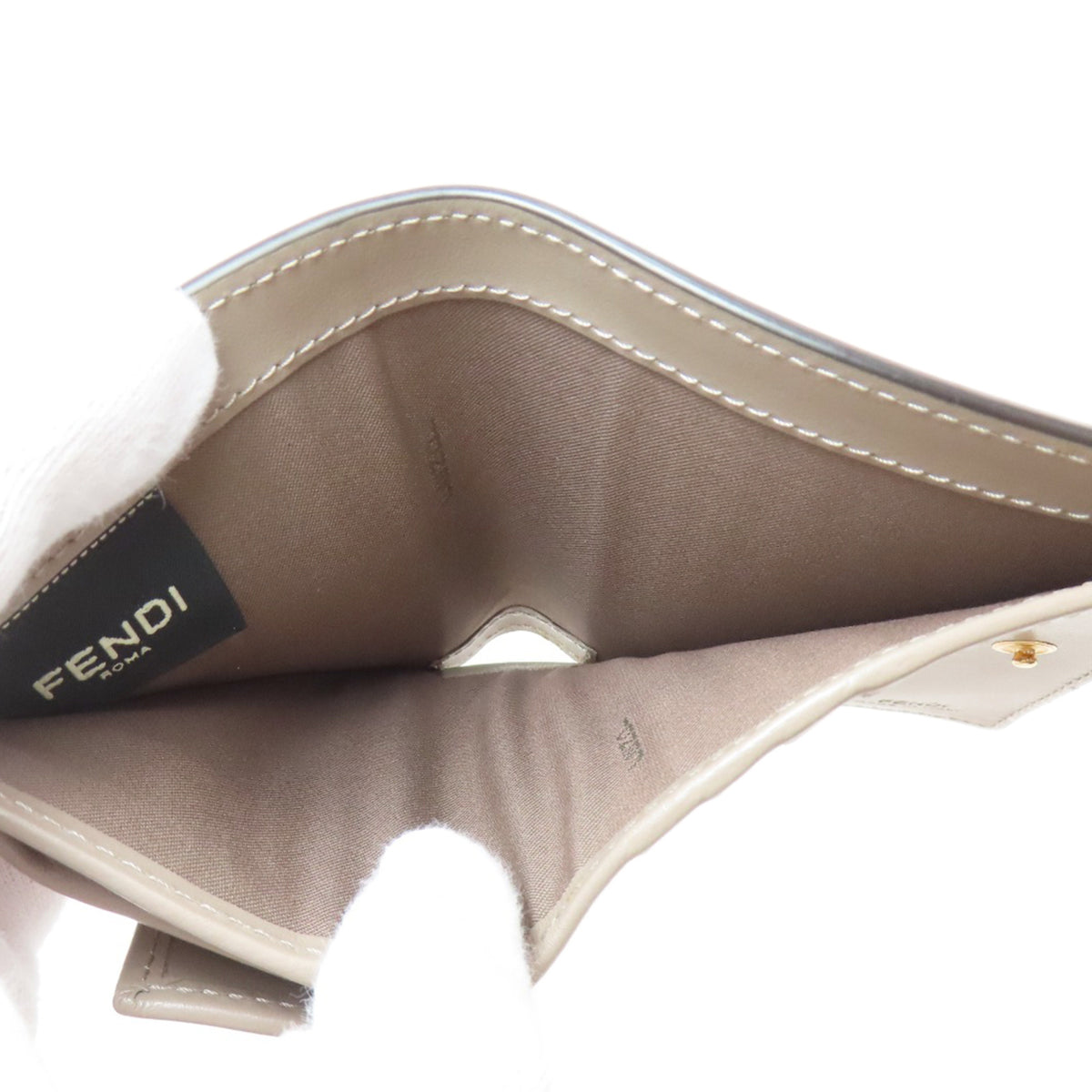 Fendi Beige Leather Wallet (Bi-Fold) (Pre-Owned)