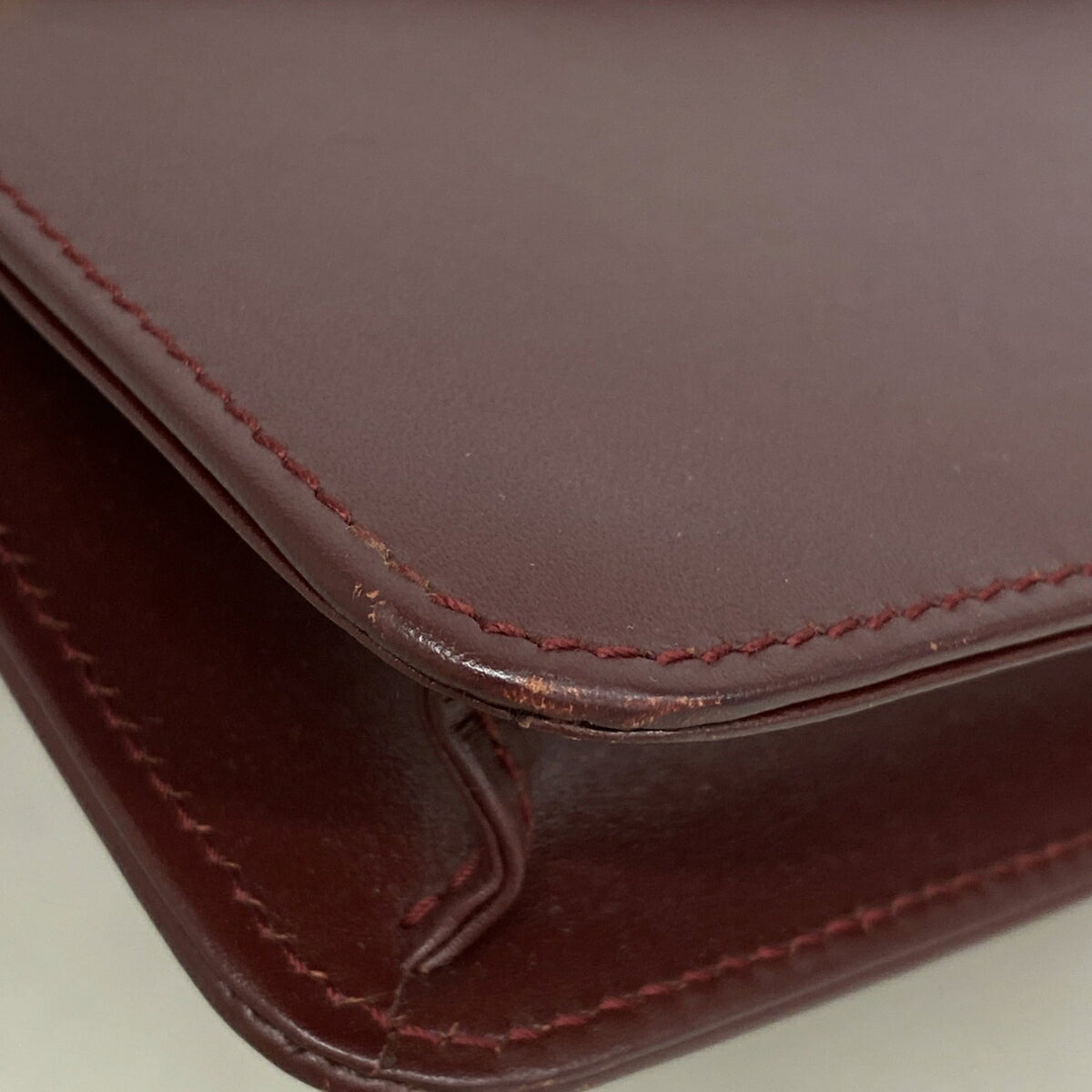 Cartier Bordeaux Leather Clutch Bag (Pre-Owned)