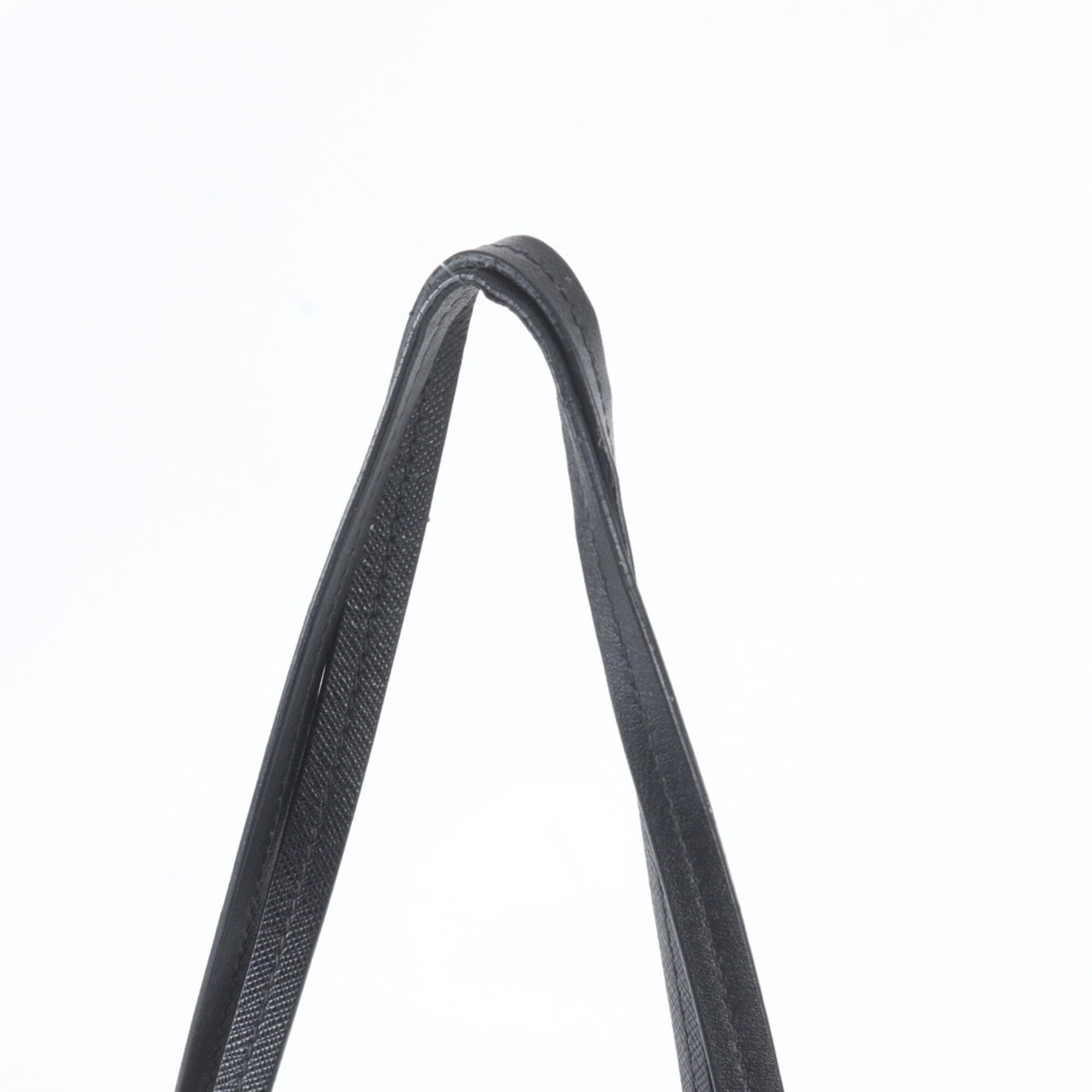 Prada Black Blue Nylon Leather Shoulder Bag Tote Bag (Pre-Owned)