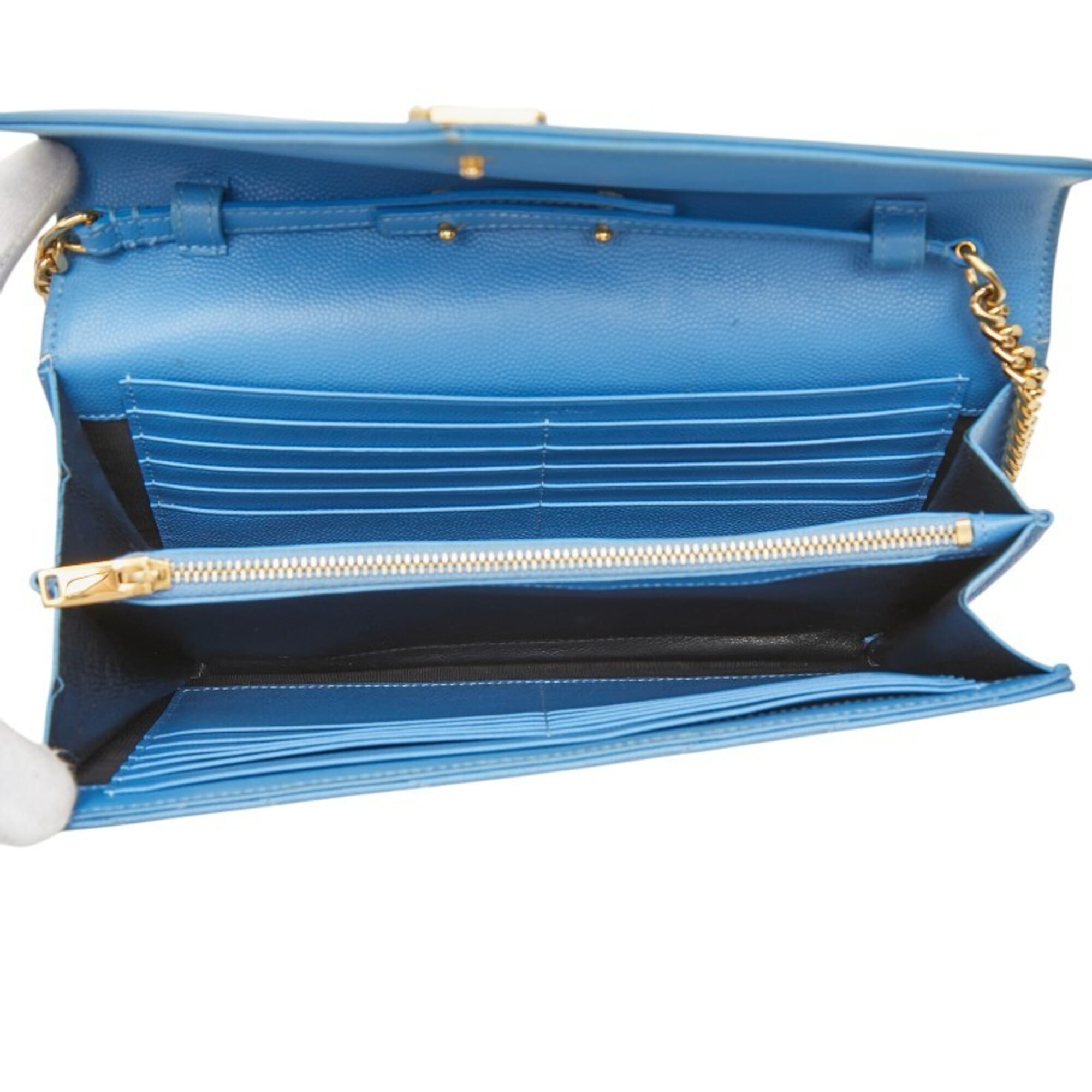 Saint Laurent Blue Gold Leather Shoulder Bag (Pre-Owned)