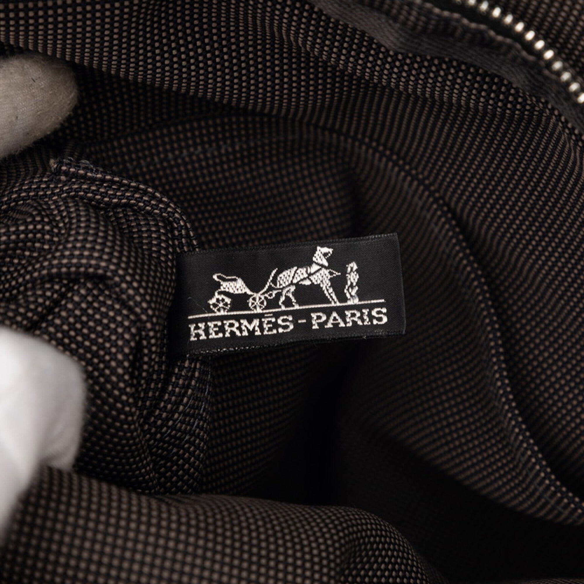 Hermes Her Line Black Gray Canvas Backpack (Pre-Owned)