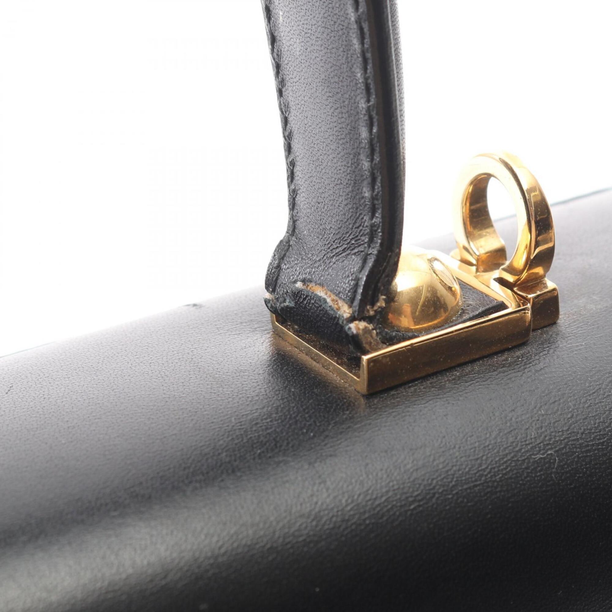 Salvatore Ferragamo Black Leather Handbag (Pre-Owned)