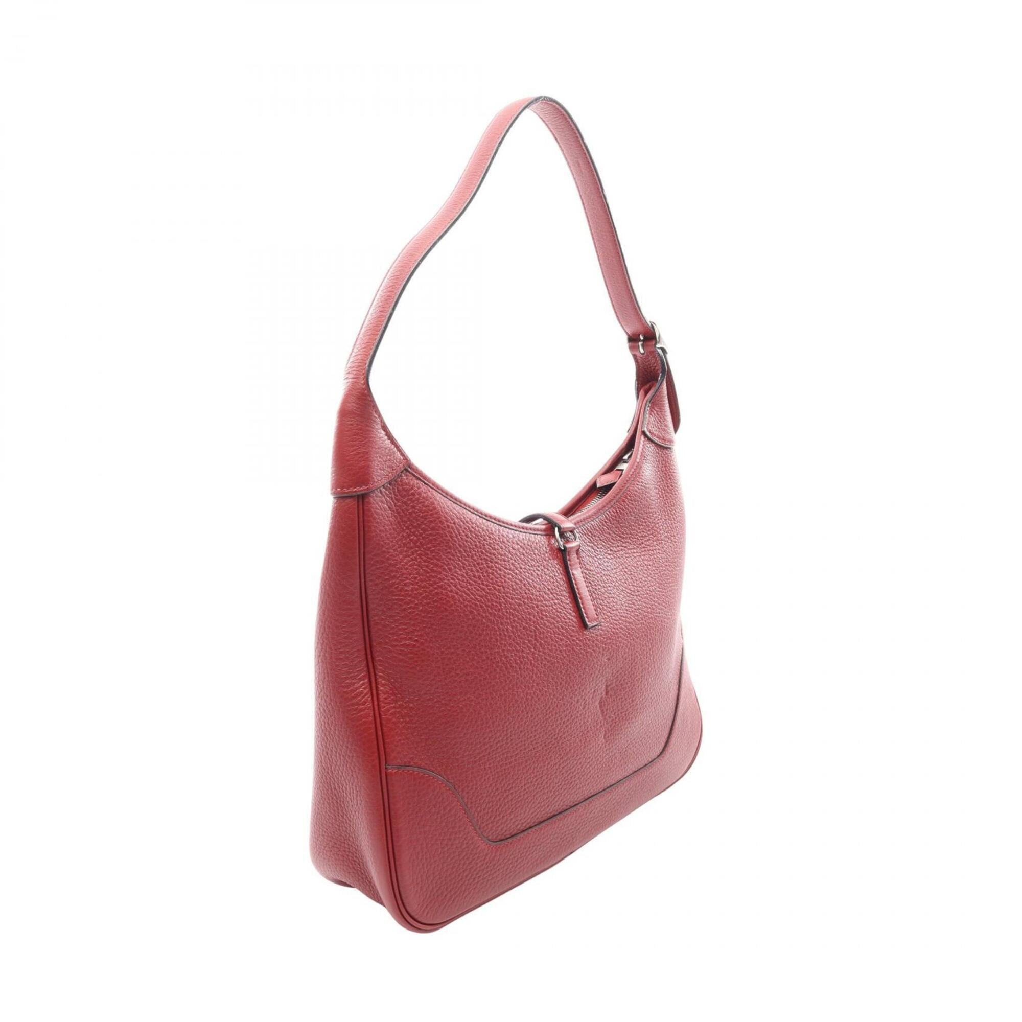 Hermes Red Color Rouge Garance Taurillon Clemence Leather Handbag Shoulder Bag (Pre-Owned)