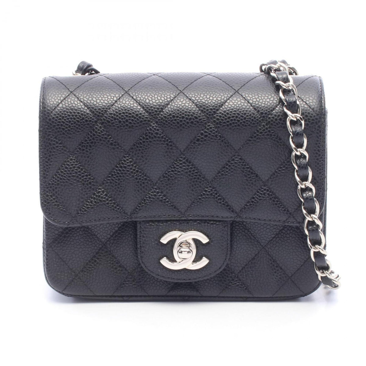 Chanel Black Grained Calfskin Handbag Shoulder Bag (Pre-Owned)