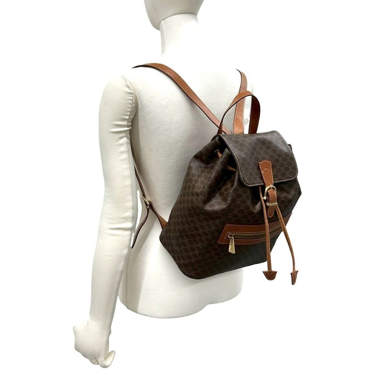 Celine Brown Pvc Leather Backpack (Pre-Owned)