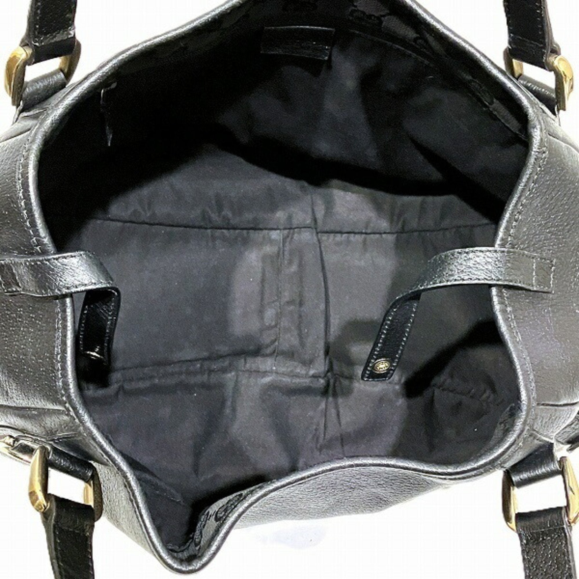 Gucci Black Leather Tote Bag (Pre-Owned)