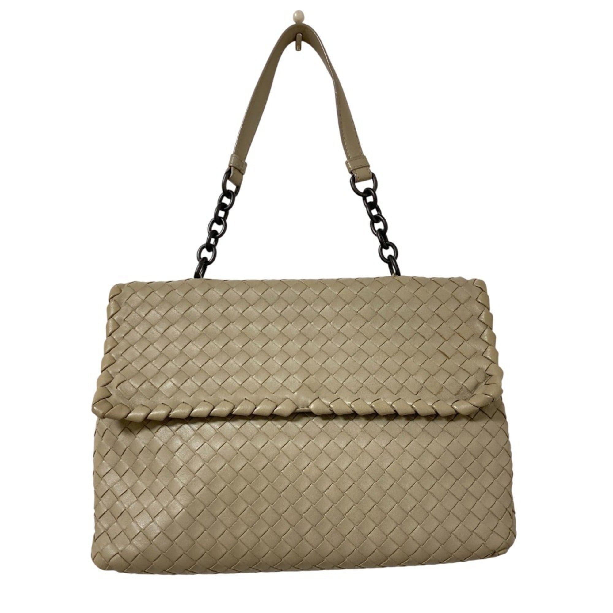 Bottega Veneta Grayish Intrecciato Shoulder Bag (Pre-Owned)