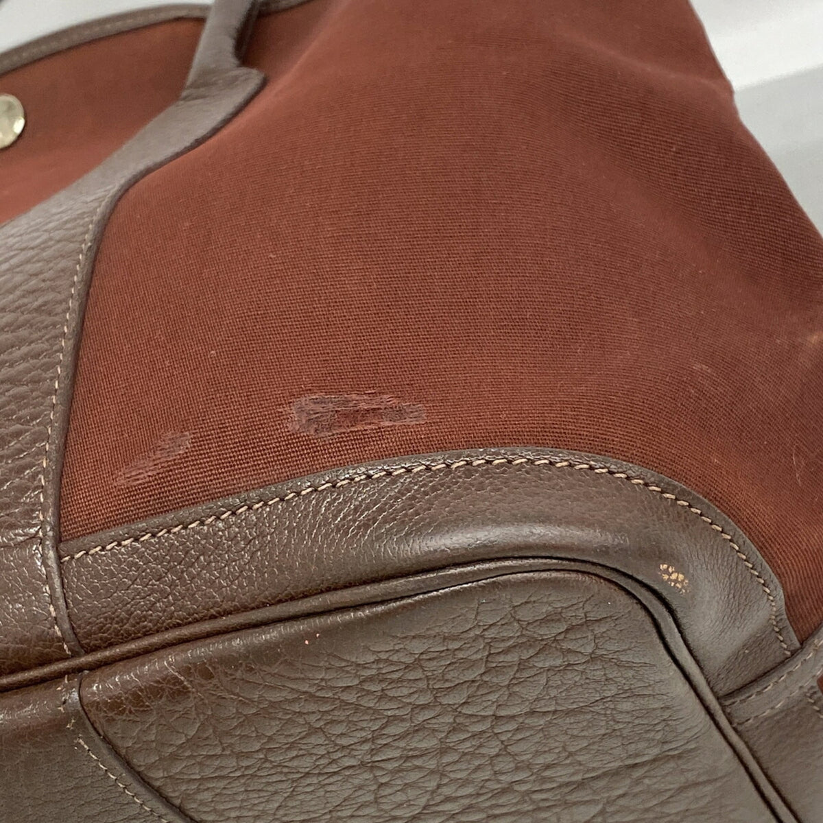 Hermes Brown Toile Officier Tote Bag (Pre-Owned)