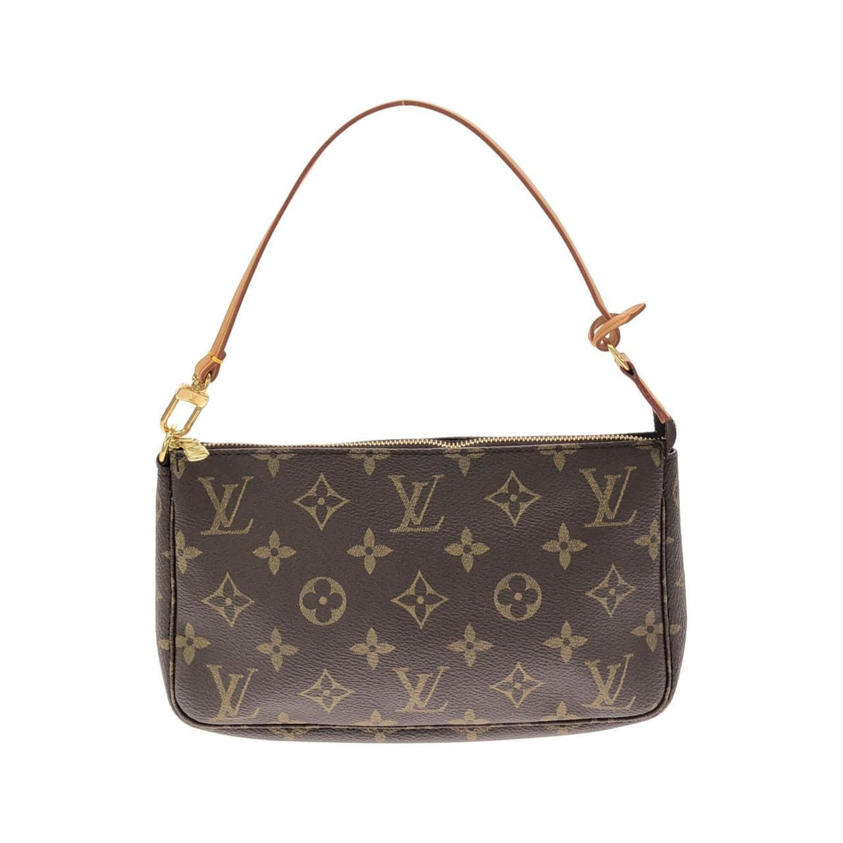 Louis Vuitton Marron Coated Canvas Pochette Pouch (Pre-Owned)