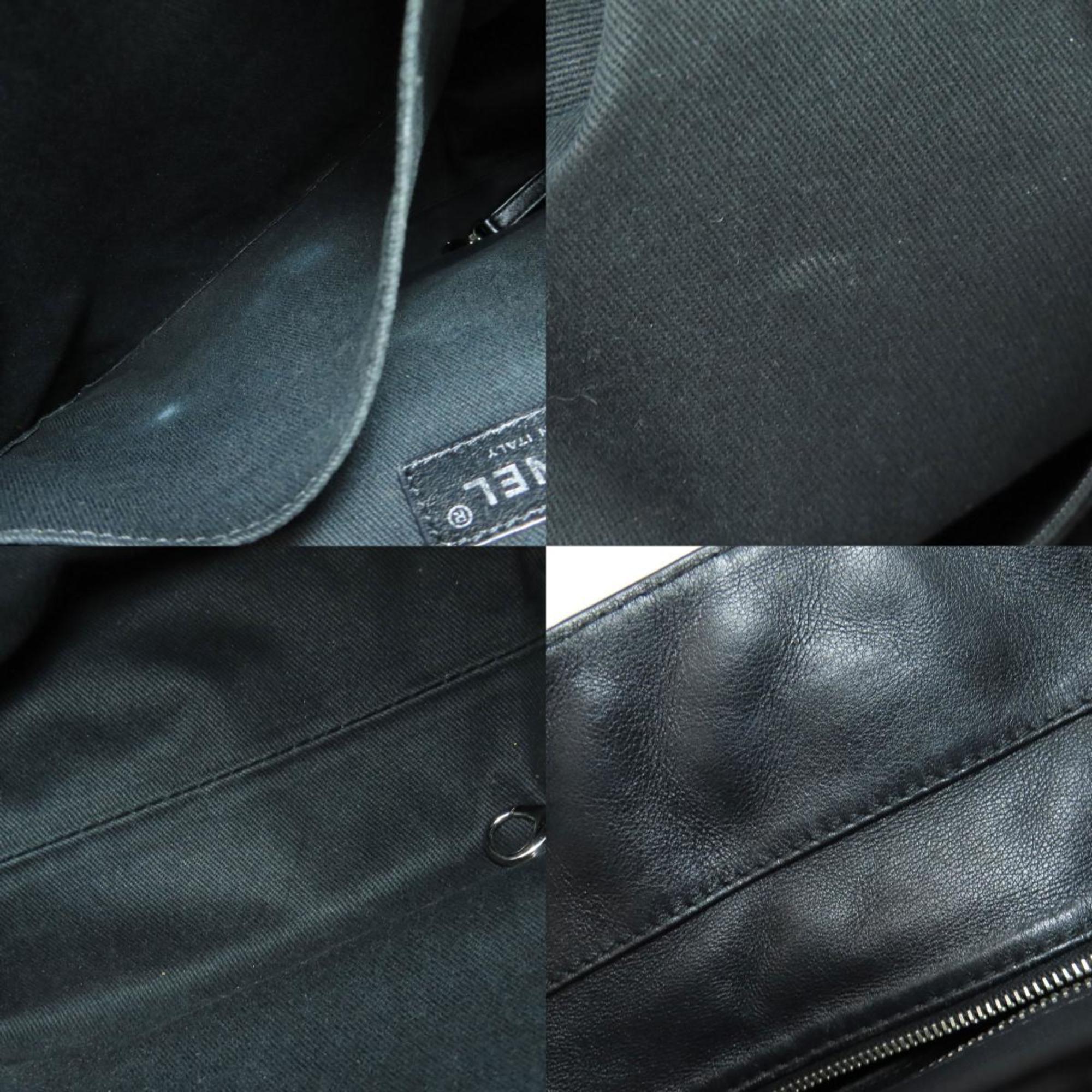 Chanel Matelasse Black Leather Tote Bag (Pre-Owned)