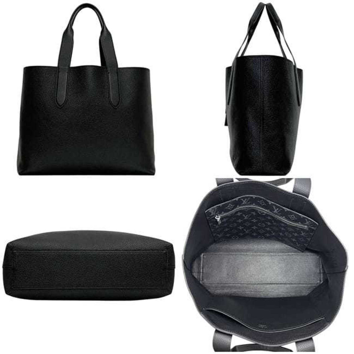 Louis Vuitton Black Noir Leather Tote Bag (Pre-Owned)