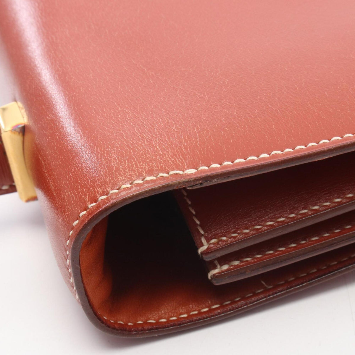 Hermes Brown Box Calf Leather Leather Handbag (Pre-Owned)
