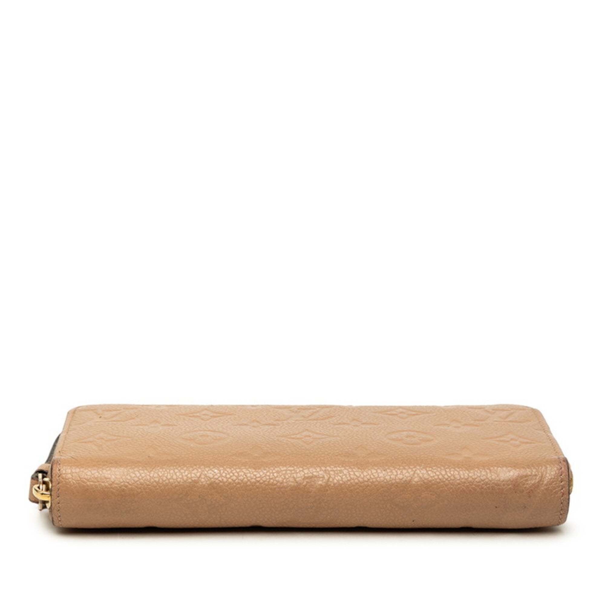 Louis Vuitton Beige Leather Long Wallet (Bi-Fold) (Pre-Owned)