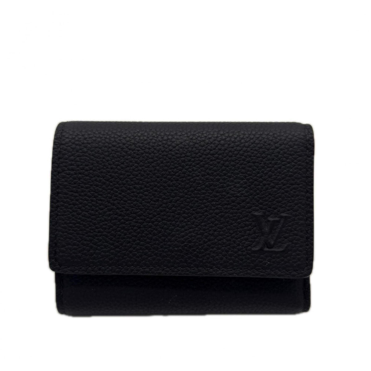 Louis Vuitton Black Noir Leather Wallet (Tri-Fold) (Pre-Owned)