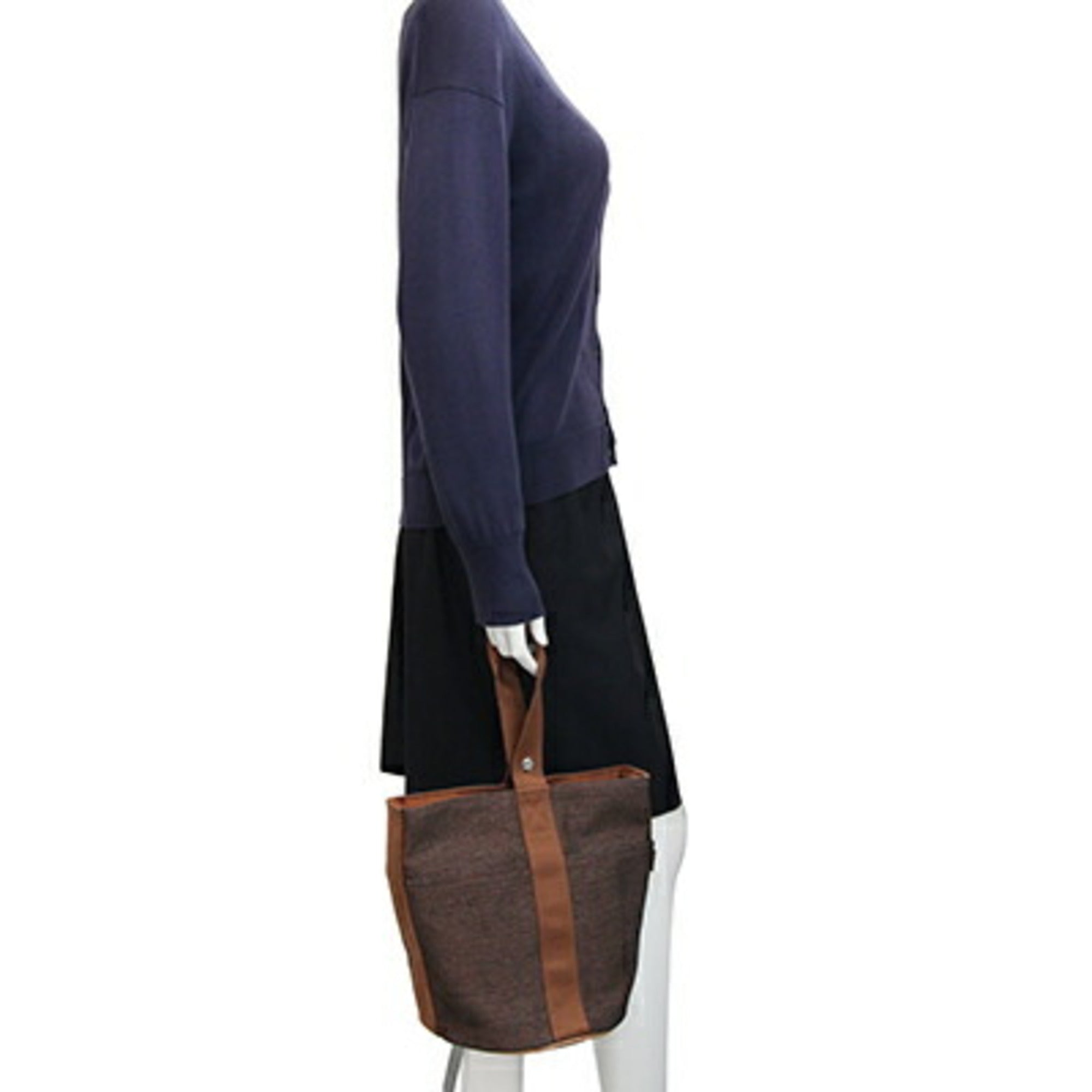 Hermes Saxon Brown Toile H Handbag (Pre-Owned)