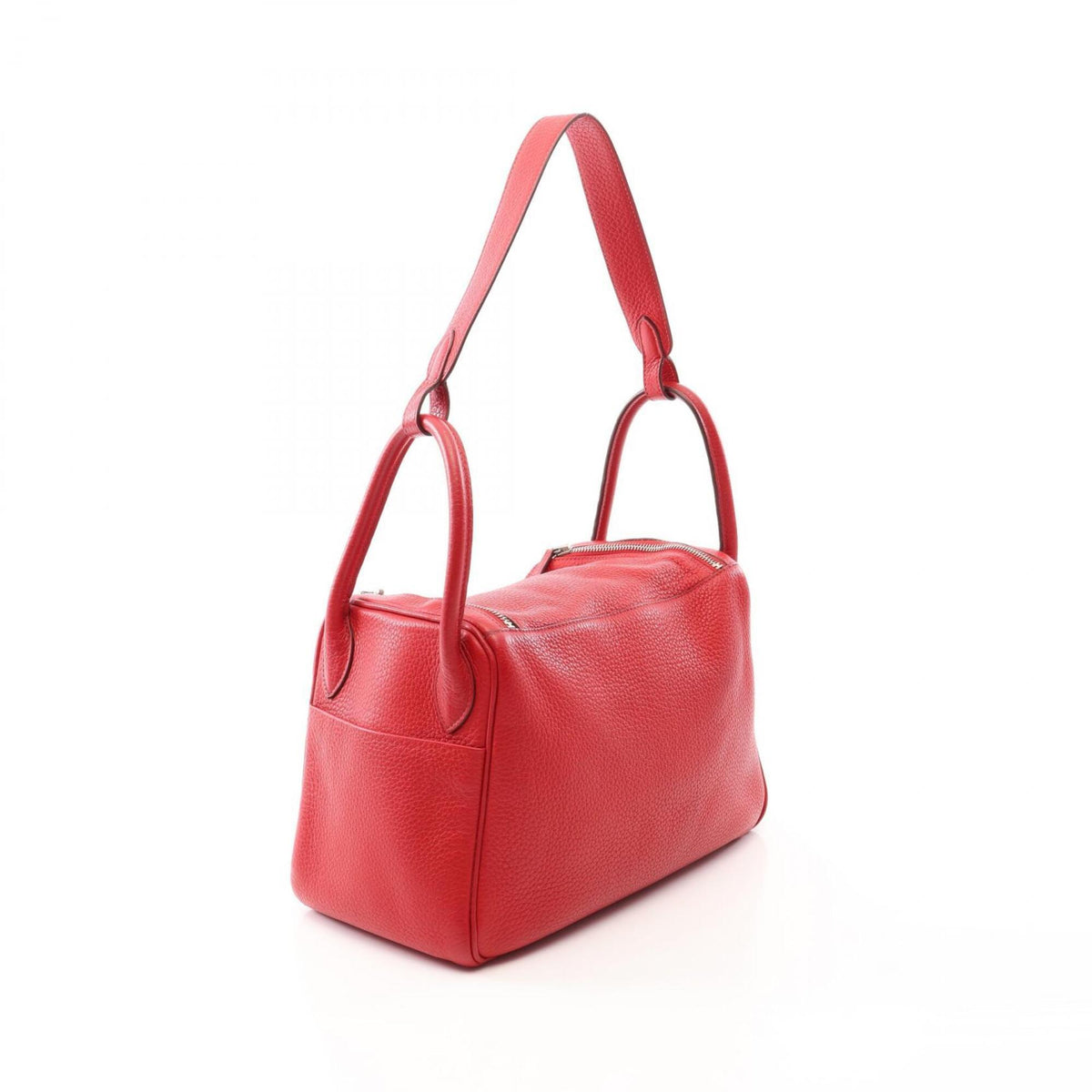 Hermes Red Color Taurillon Clemence Leather Handbag Shoulder Bag (Pre-Owned)