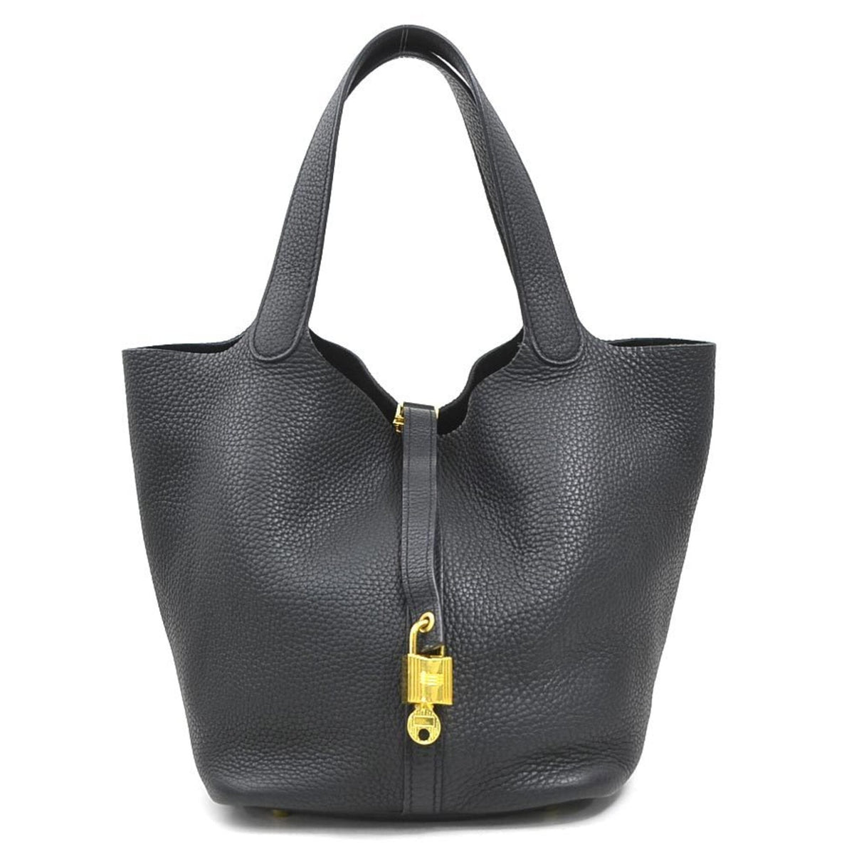 Hermes Black Taurillon Clemence Leather Handbag (Pre-Owned)