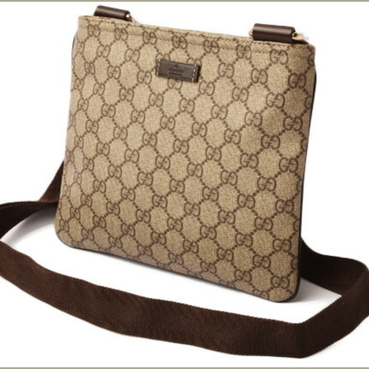 Gucci Beige Brown Gg Supreme Coated Canvas Messenger Bag Shoulder Bag (Pre-Owned)