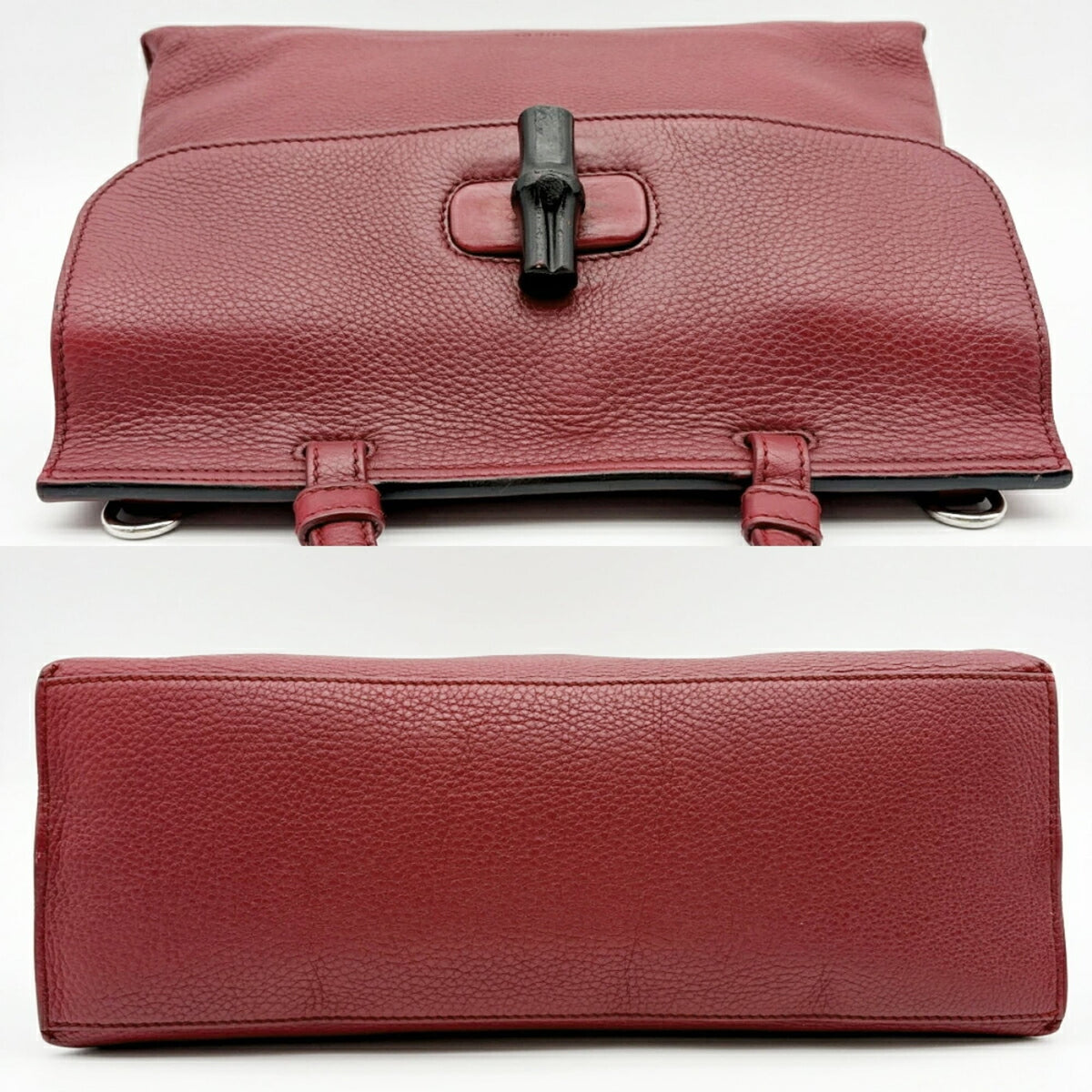 Gucci Bordeaux Leather Shoulder Bag (Pre-Owned)