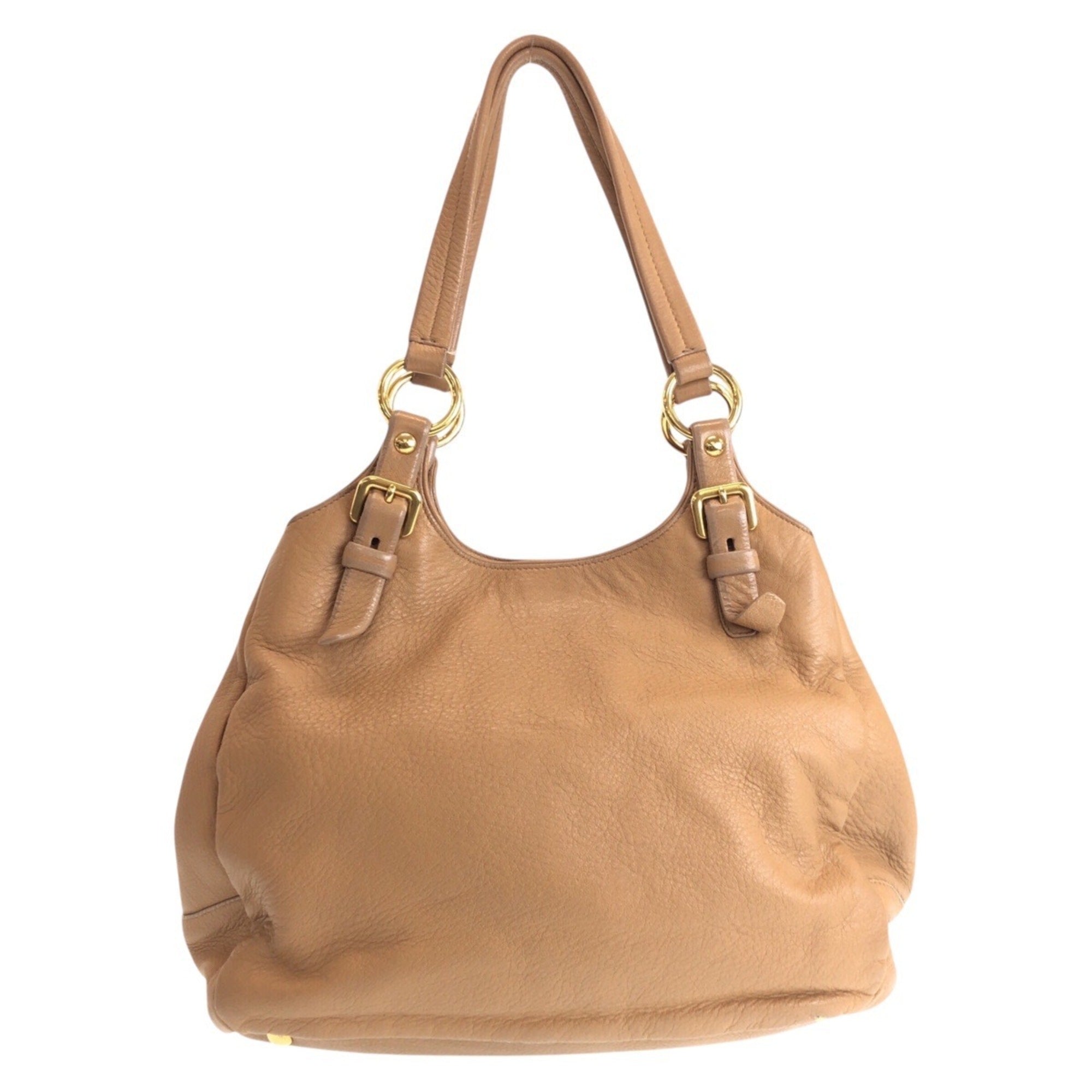 Prada Beige Leather Shoulder Bag (Pre-Owned)