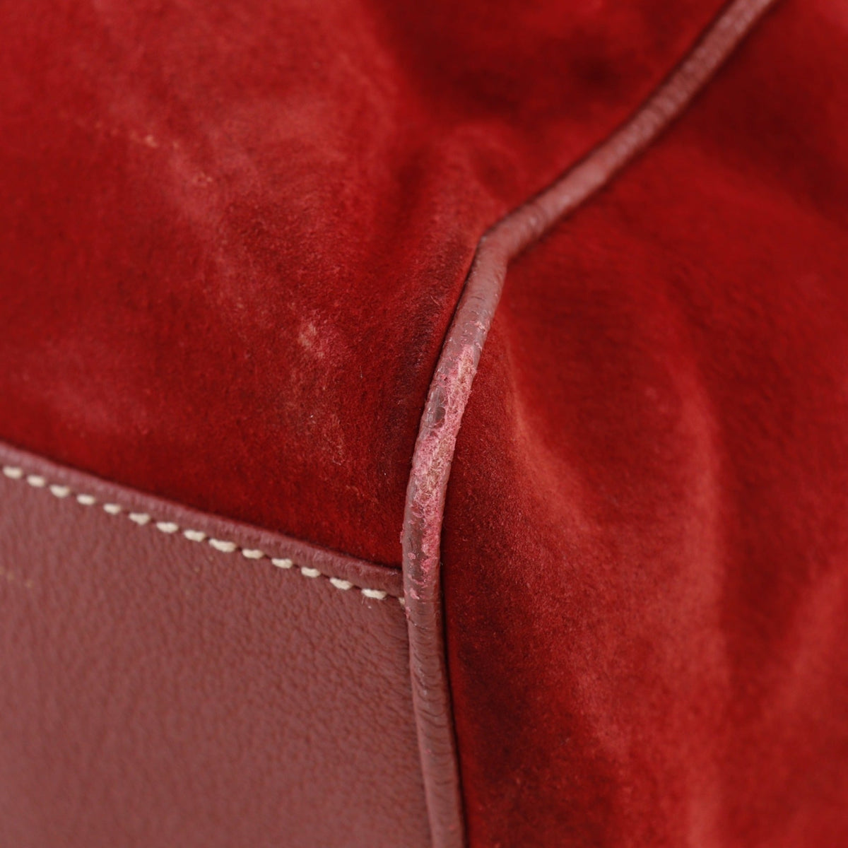 Gucci Red Color Suede Leather Backpack (Pre-Owned)
