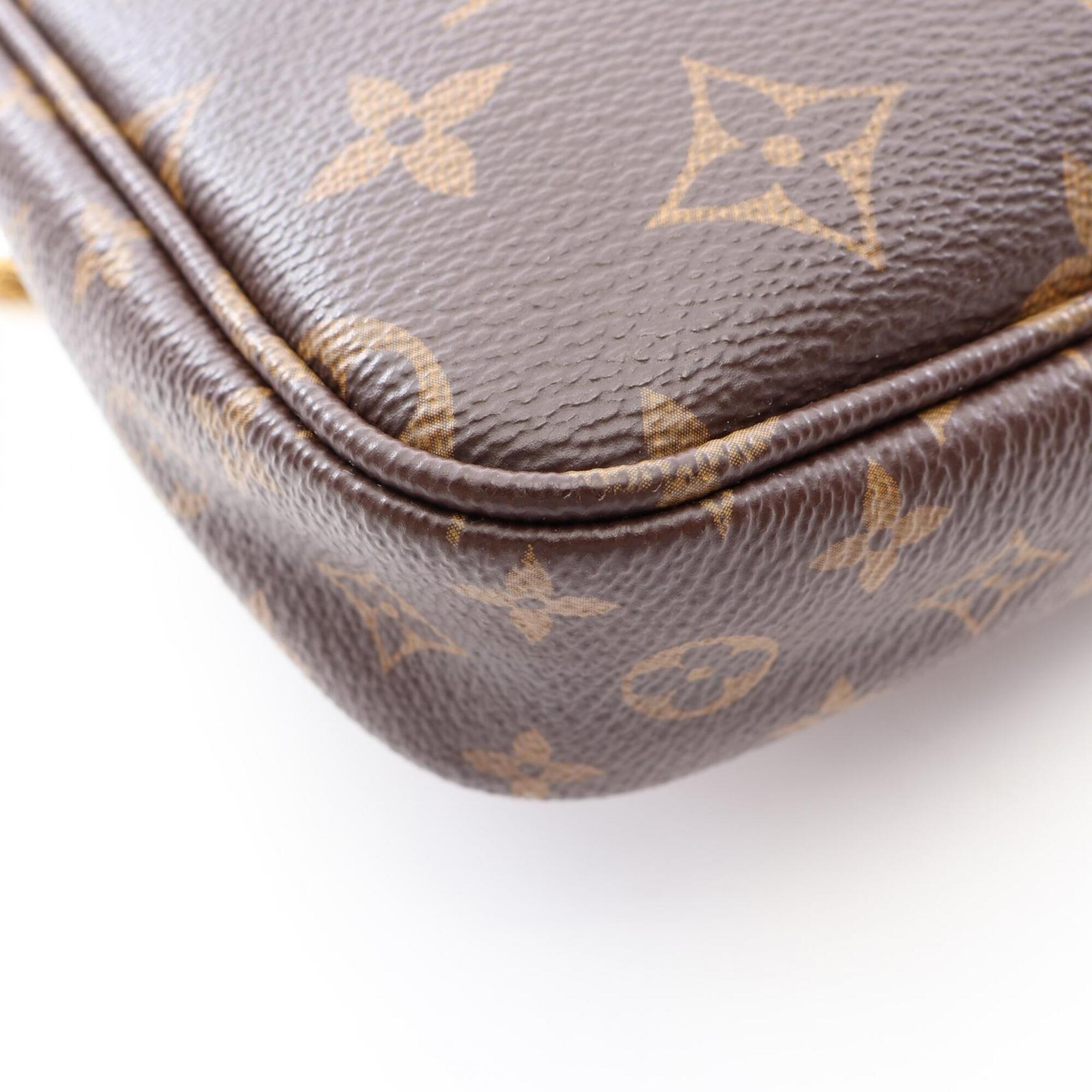 Louis Vuitton Brown Pink Pvc Leather Handbag Pochette Shoulder Bag (Pre-Owned)