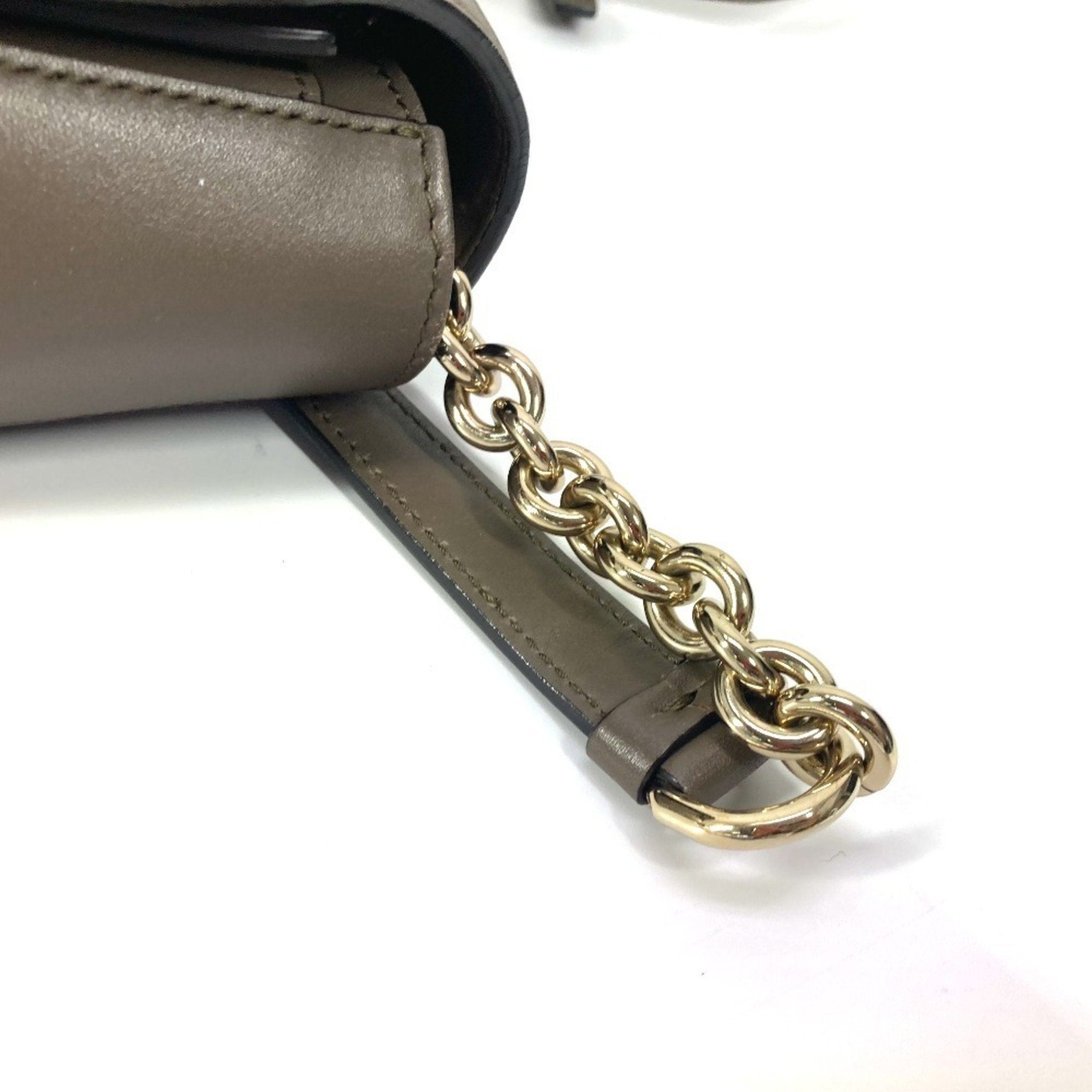 Salvatore Ferragamo Gancini Grayish Leather Clutch Bag Pochette Shoulder Bag (Pre-Owned)