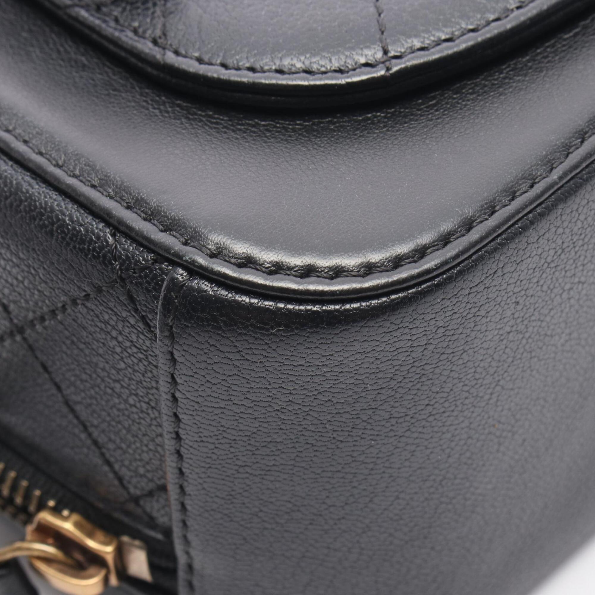 Chanel Black Leather Handbag Shoulder Bag (Pre-Owned)