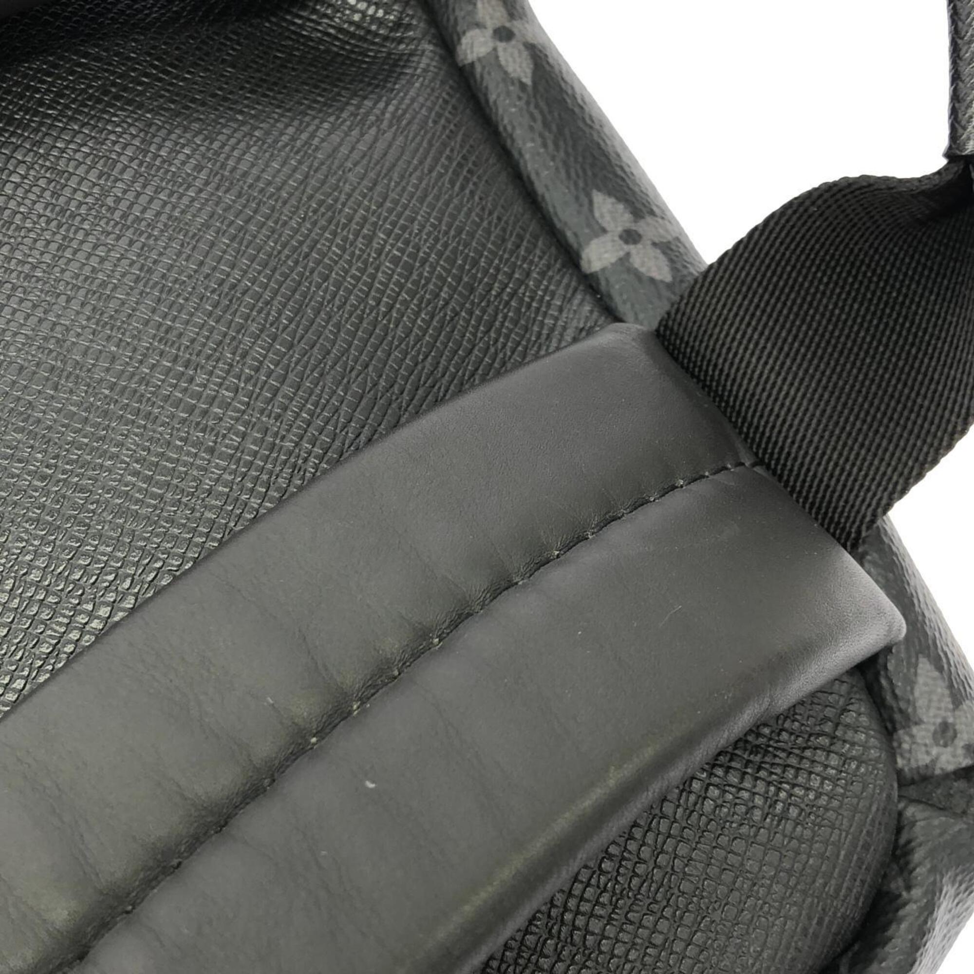 Louis Vuitton Black Coated Canvas Leather Backpack (Pre-Owned)