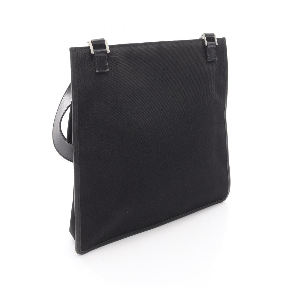 Gucci Black Canvas Leather Handbag Shoulder Bag (Pre-Owned)
