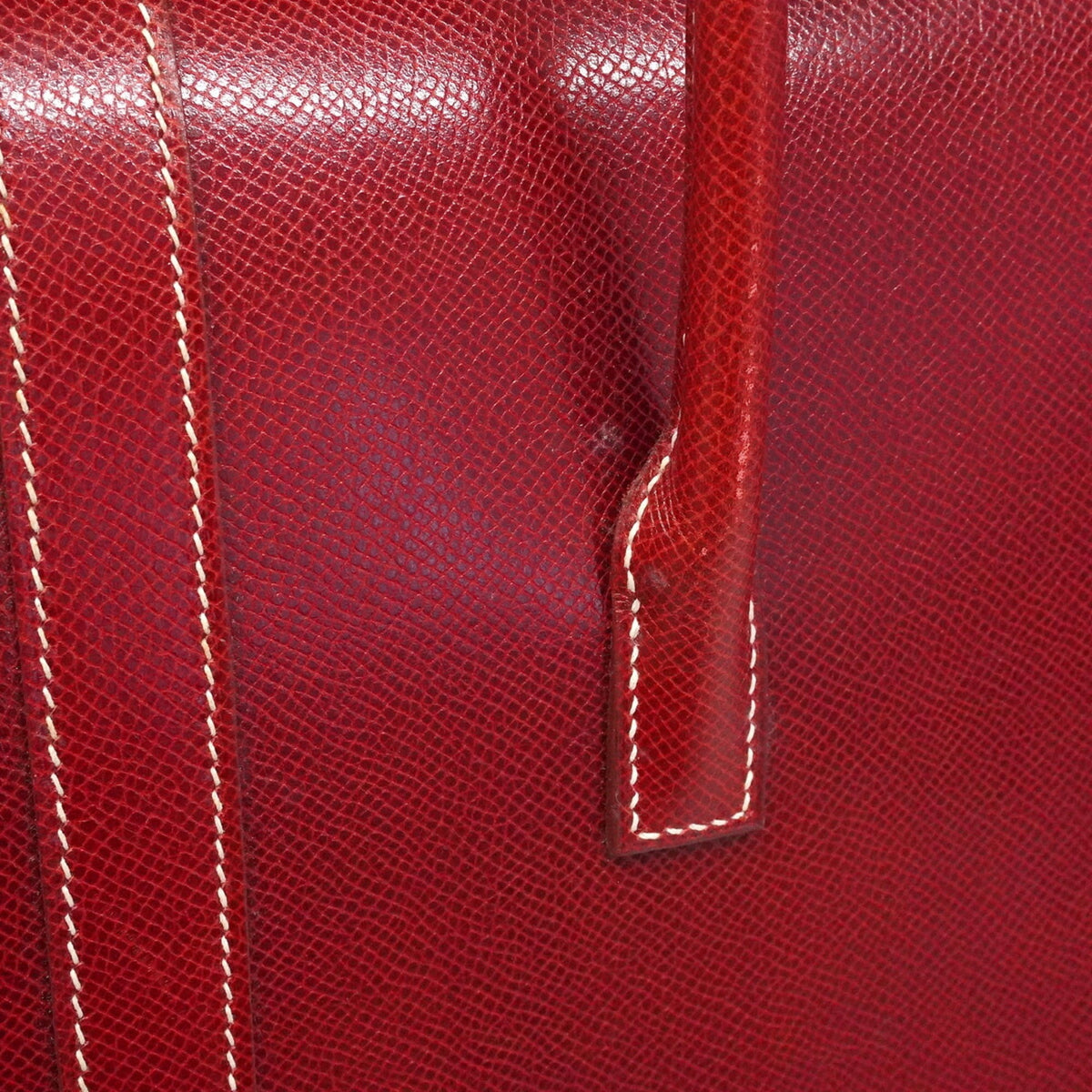 Hermes Rouge Casaque Courchevel Leather Handbag (Pre-Owned)