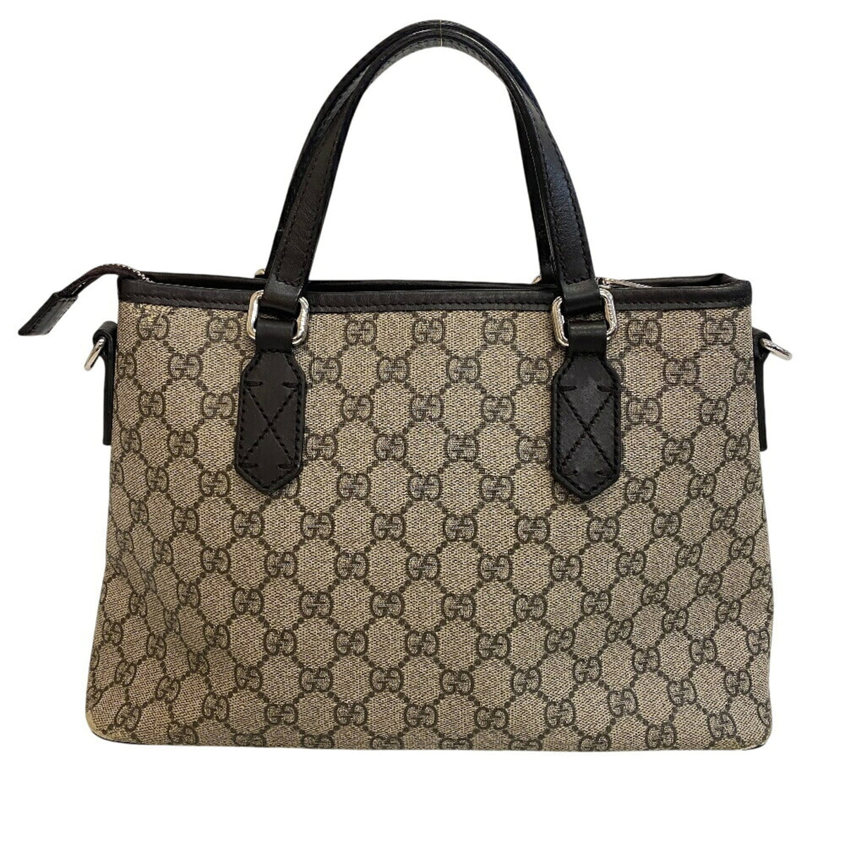 Gucci Beige Pvc Handbag Shoulder Bag (Pre-Owned)