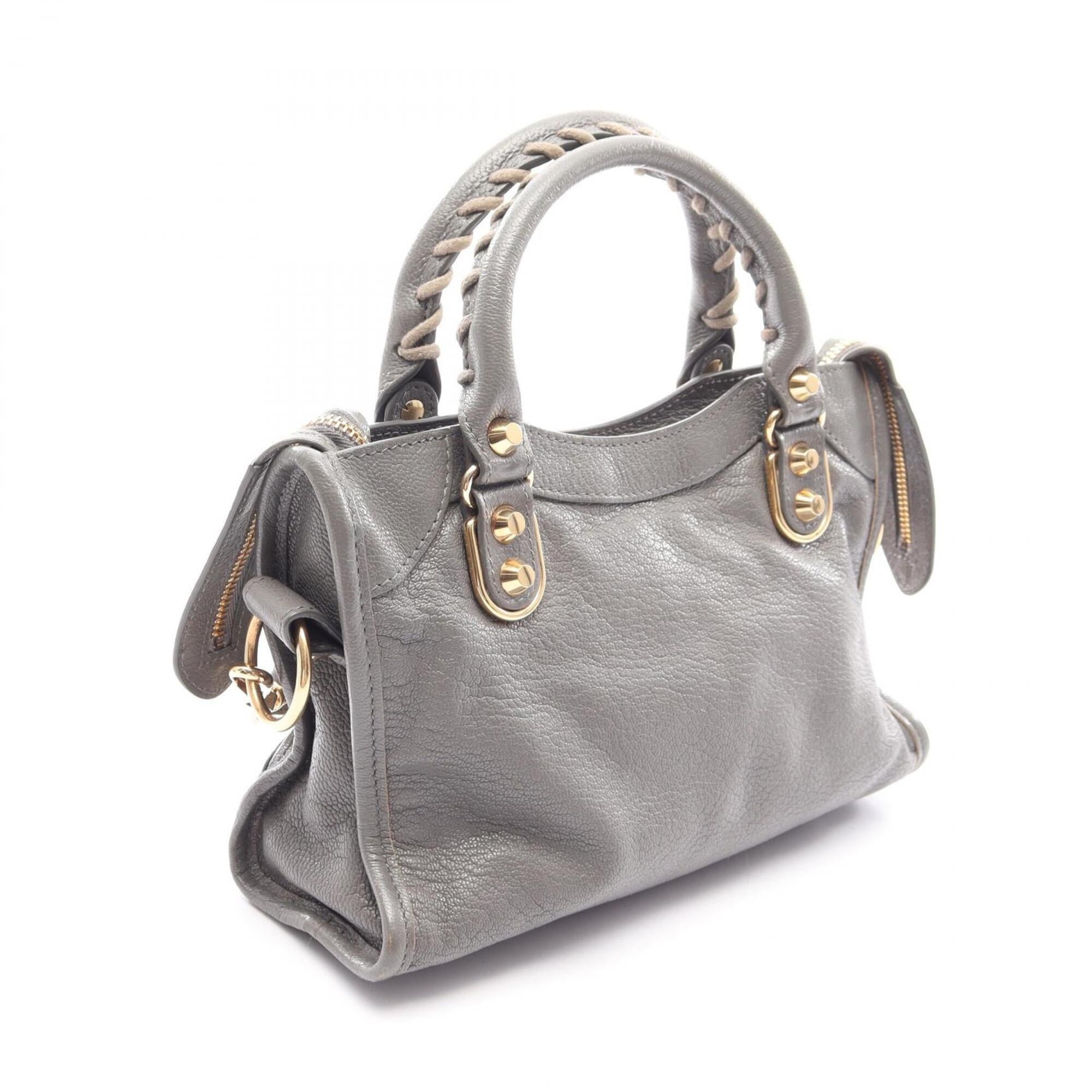 Balenciaga Gray Metallic Leather Handbag (Pre-Owned)