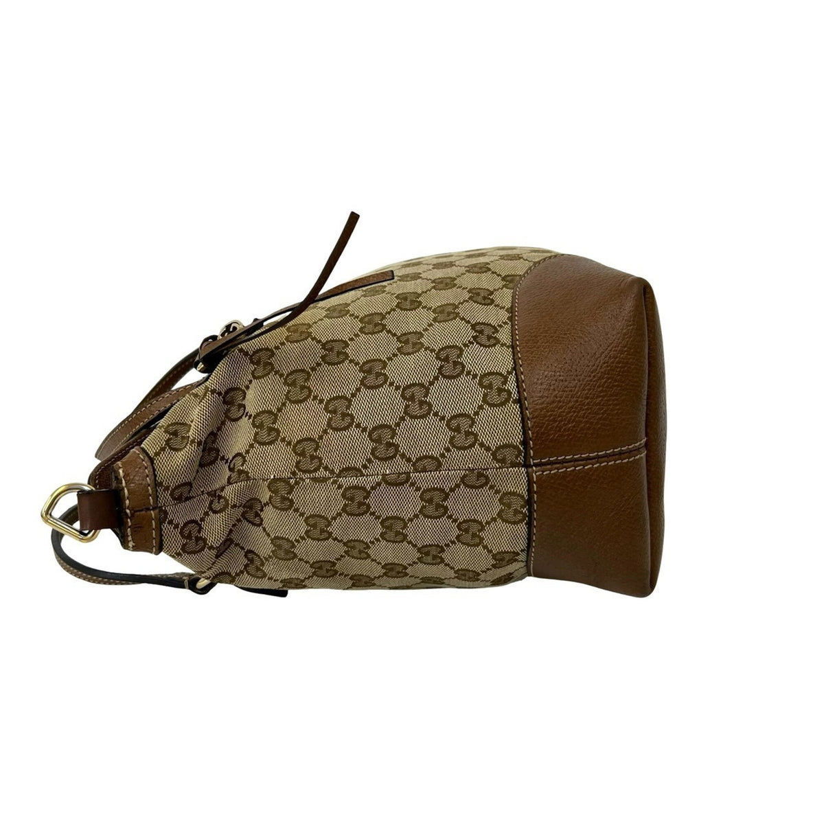 Gucci Brown Canvas Leather Handbag Shoulder Bag Tote Bag (Pre-Owned)