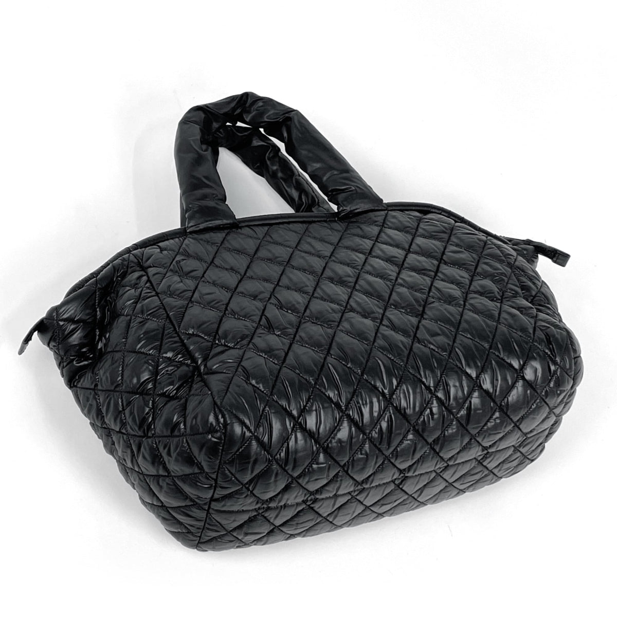 Chanel Black Nylon Leather Handbag (Pre-Owned)
