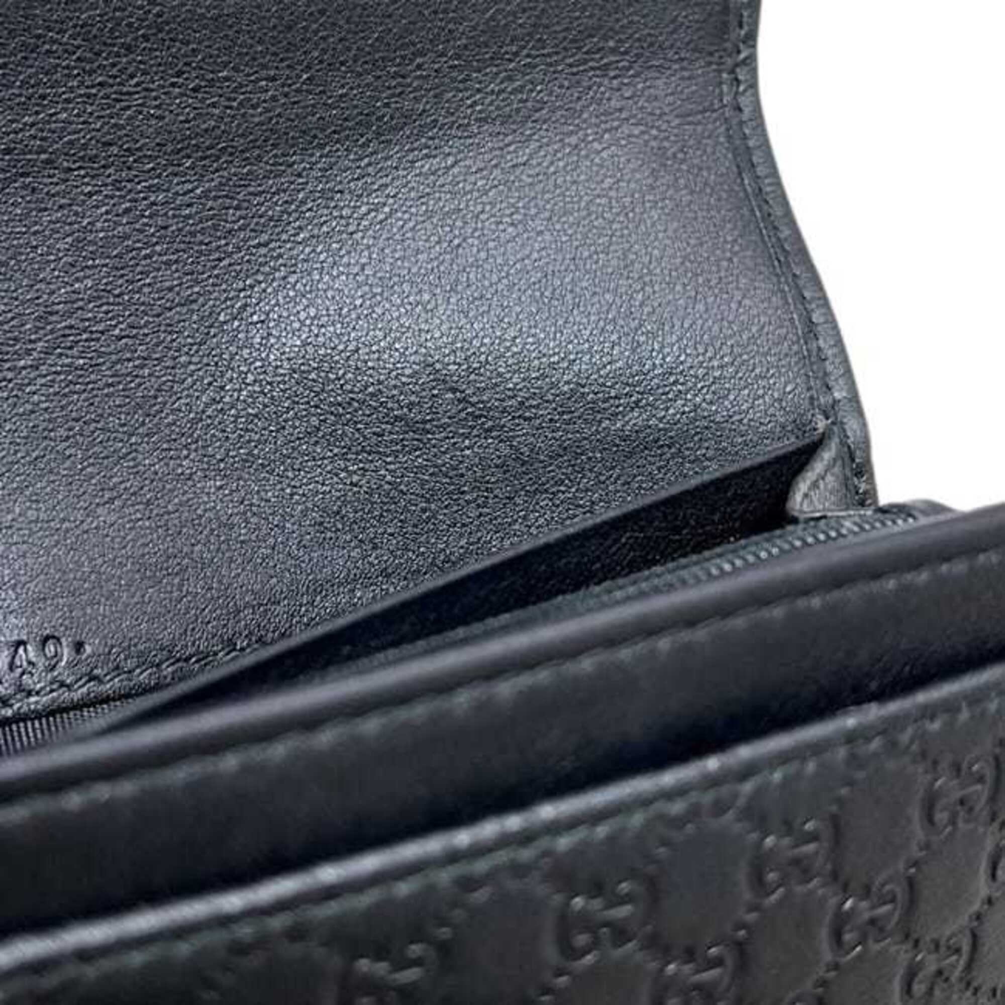 Gucci Black Leather Long Wallet (Bi-Fold) (Pre-Owned)