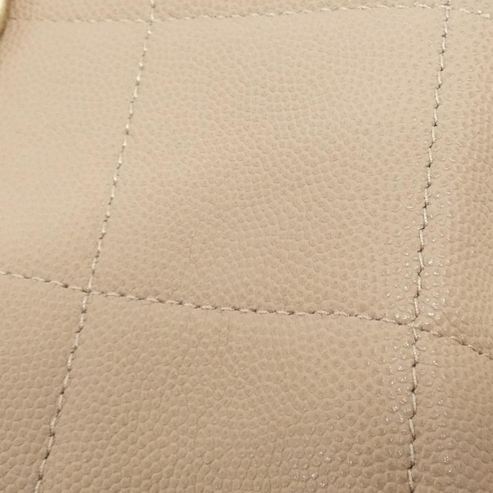 Chanel Beige Grained Calfskin Pouch Shoulder Bag (Pre-Owned)