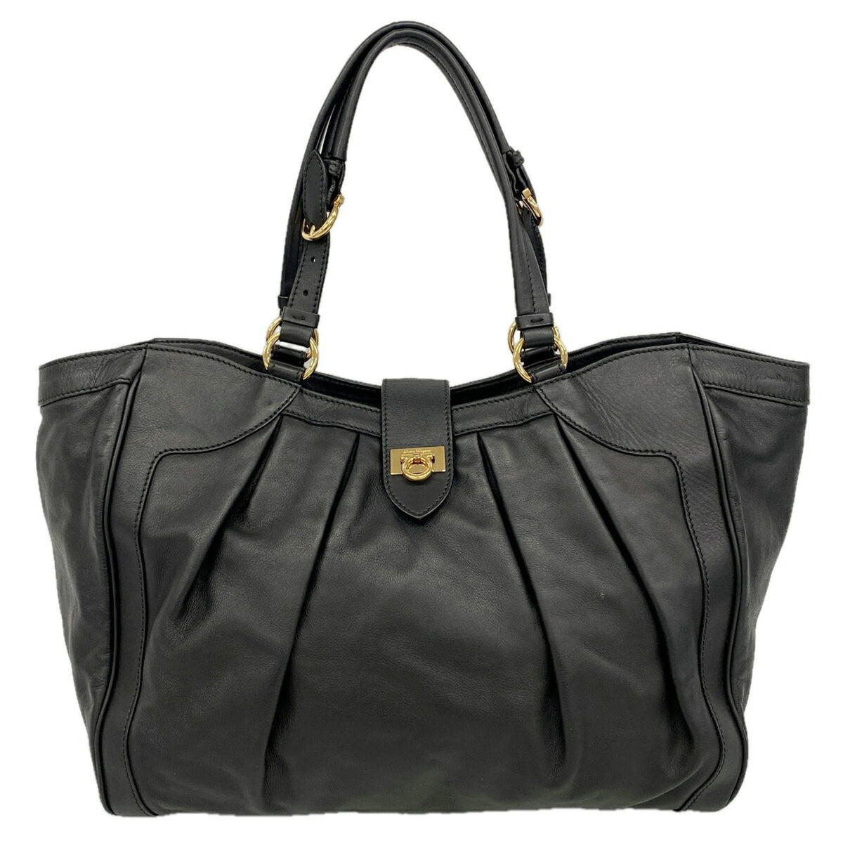 Salvatore Ferragamo Black Leather Tote Bag (Pre-Owned)