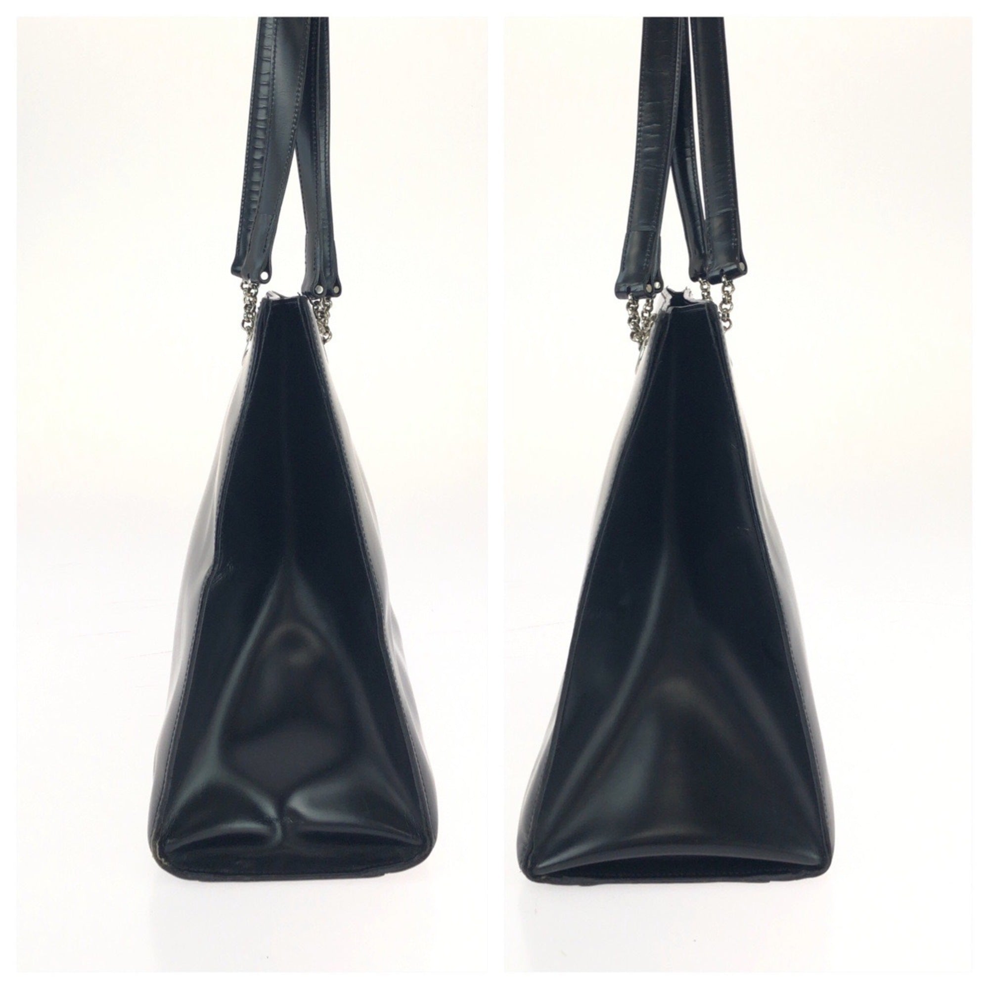 Cartier Black Leather Shoulder Bag Tote Bag (Pre-Owned)