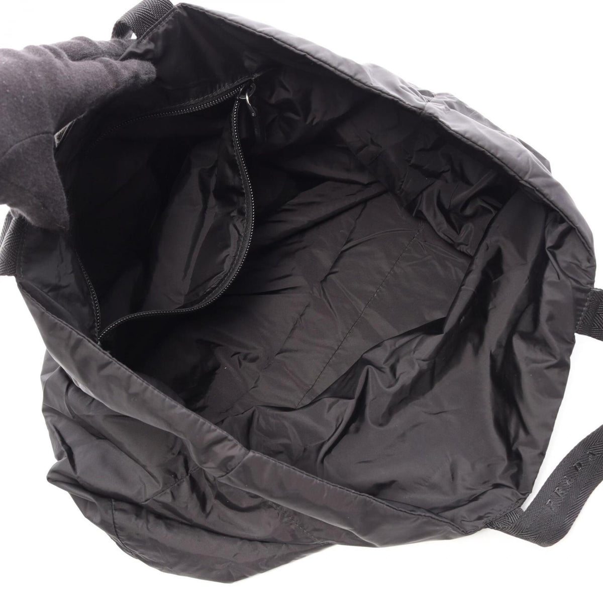 Prada Black Nylon Handbag Shopping Bag Tote Bag (Pre-Owned)