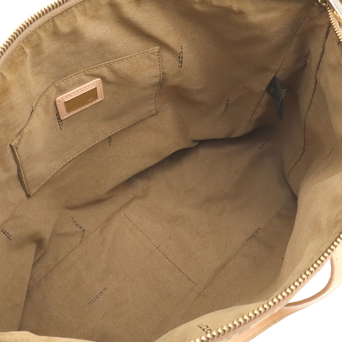 Fendi Zucchino Beige Pink Beige Zucchino Leather Handbag Tote Bag (Pre-Owned)