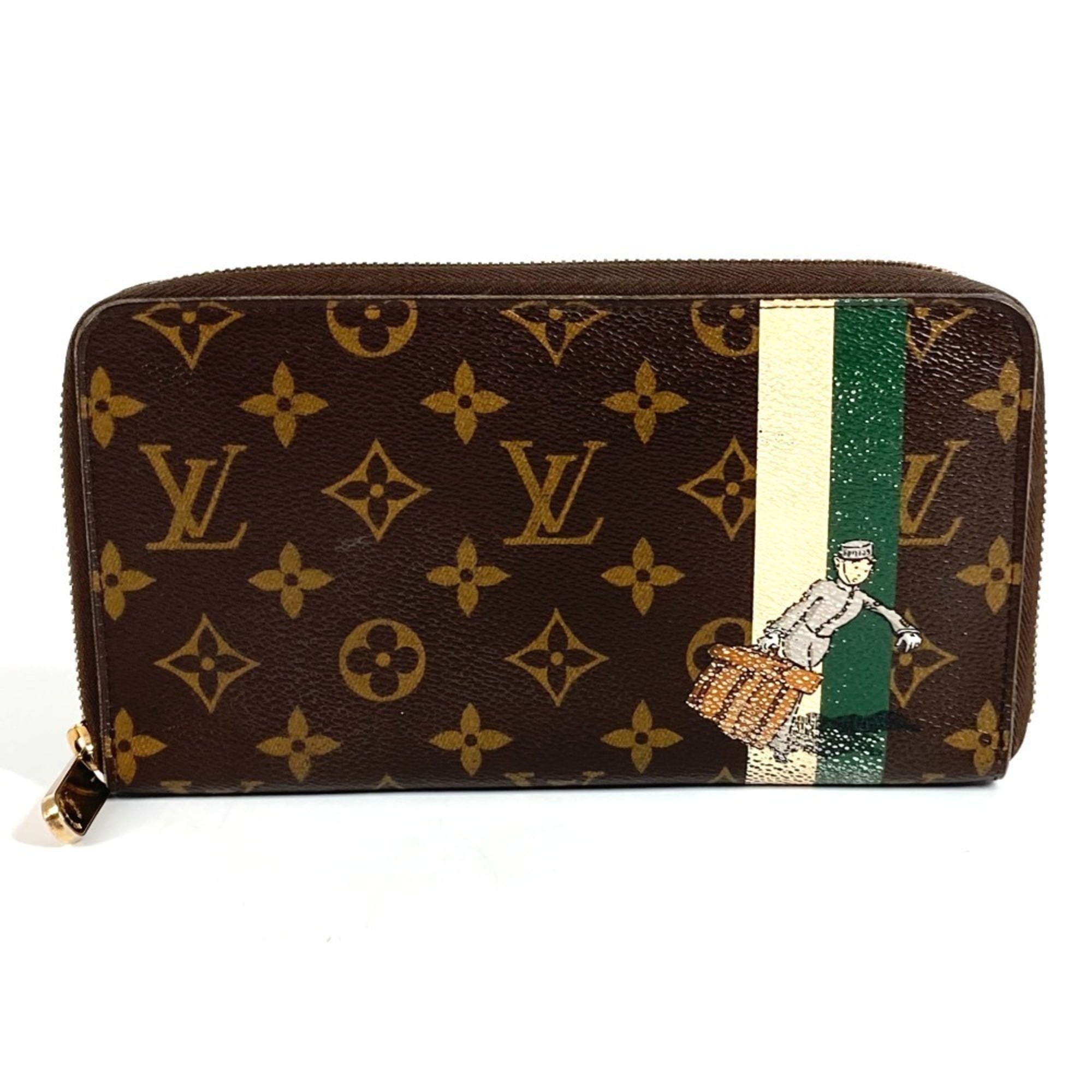 Louis Vuitton Brown Green Monogram Long Wallet (Bi-Fold) (Pre-Owned)