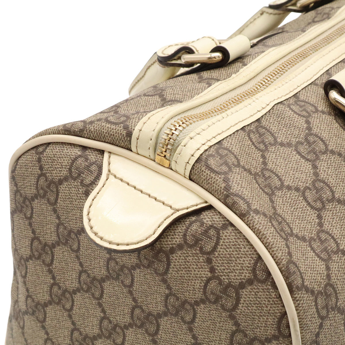 Gucci Cream Grayish Gg Supreme Handbag (Pre-Owned)