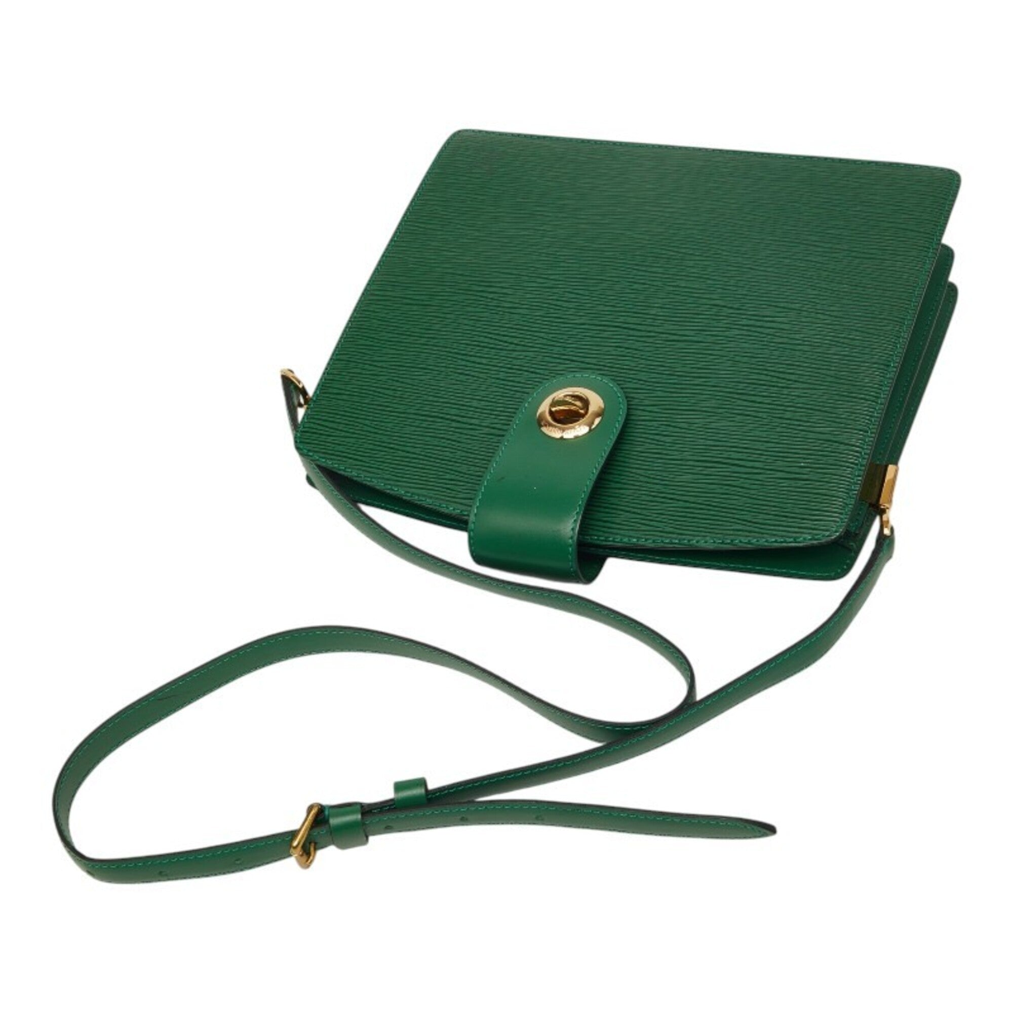 Louis Vuitton Borneo Green Leather Shoulder Bag (Pre-Owned)