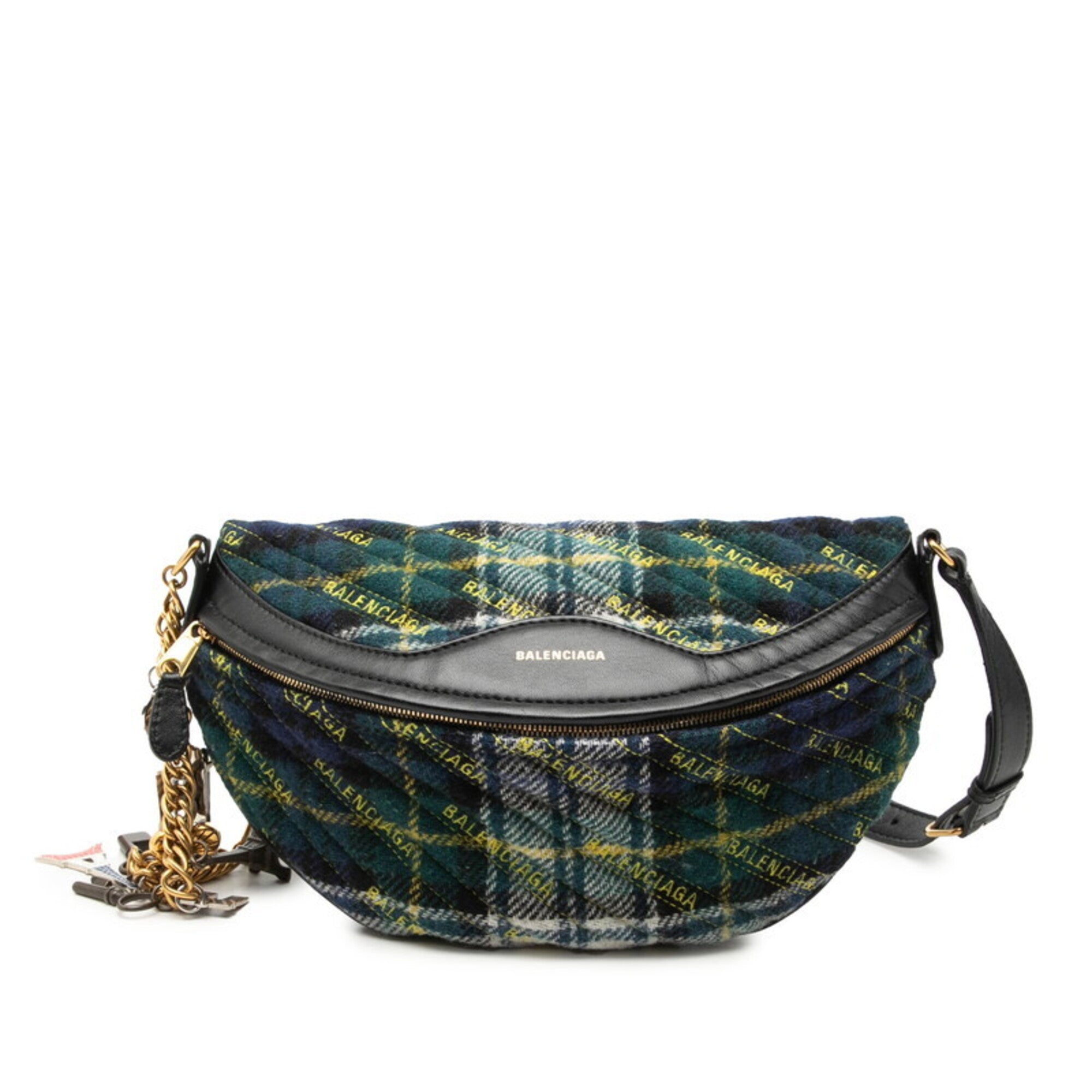 Balenciaga Multi-Color Wool Leather Fanny Pack Shoulder Bag Sling Bag (Pre-Owned)