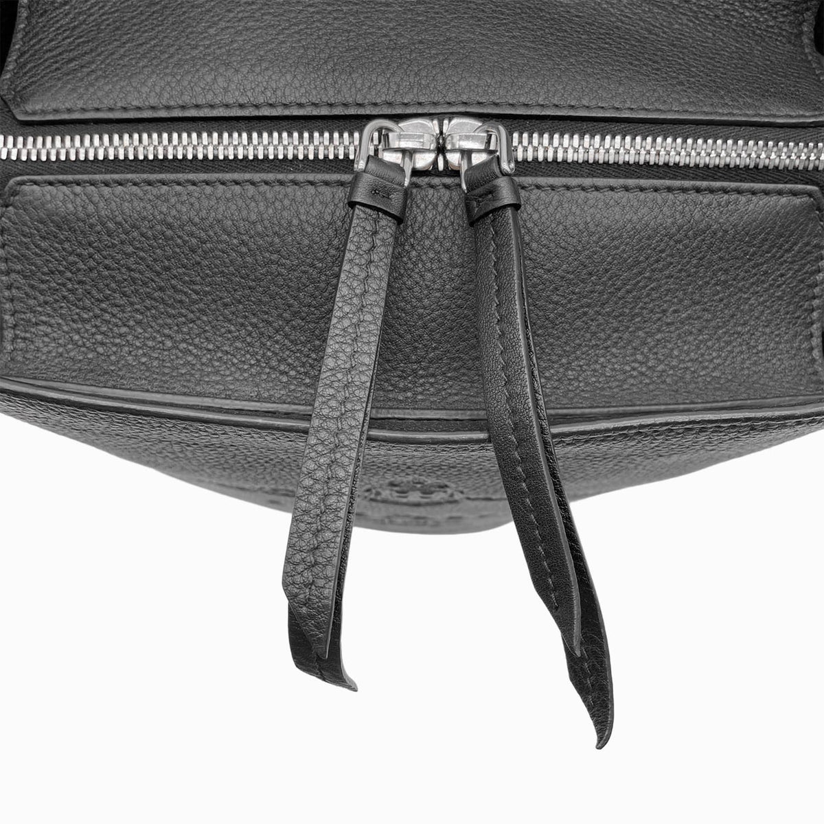 Prada Black Gray Leather Shoulder Bag (Pre-Owned)