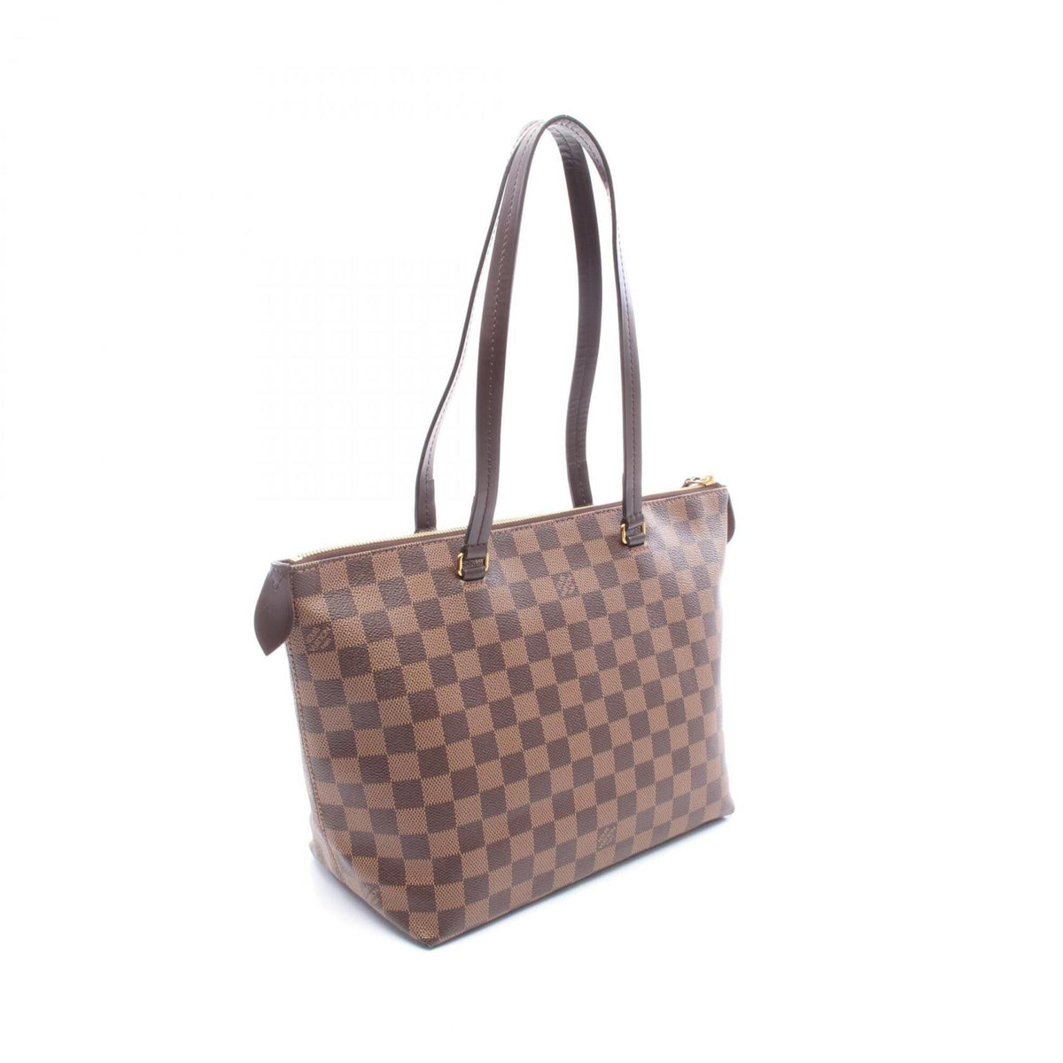 Louis Vuitton Damier Brown Ebene Coated Canvas Leather Handbag Tote Bag (Pre-Owned)